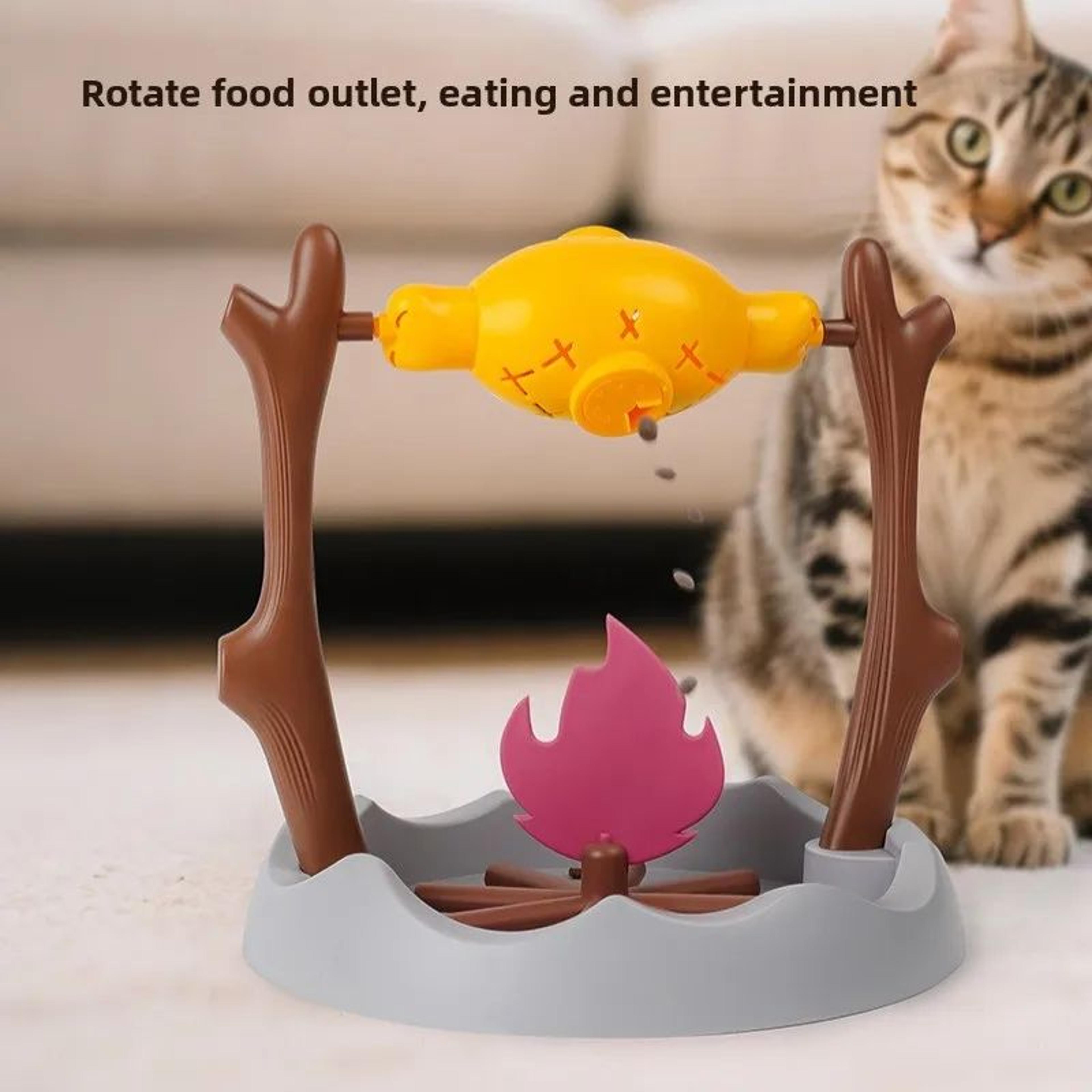360 Rotating Treat Hiding Feeder Toy  Slow Feeder Puzzle For Cats  Dogs Roasted Chicken Leg Design 4