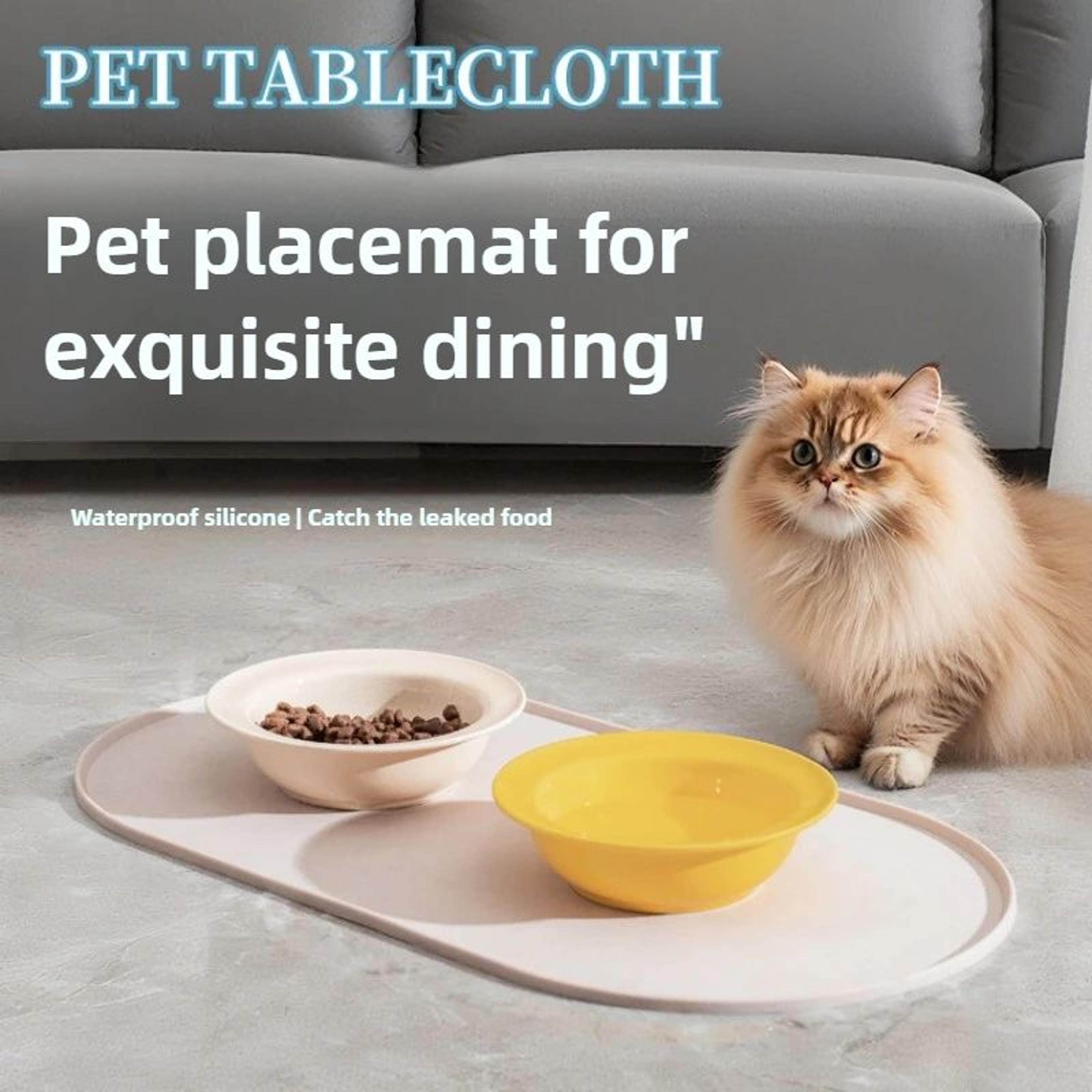 NonSlip Waterproof Pet Feeding Mat  EasyClean Food  Water Bowl Mat For Cats Dogs  MultiPet Homes 1