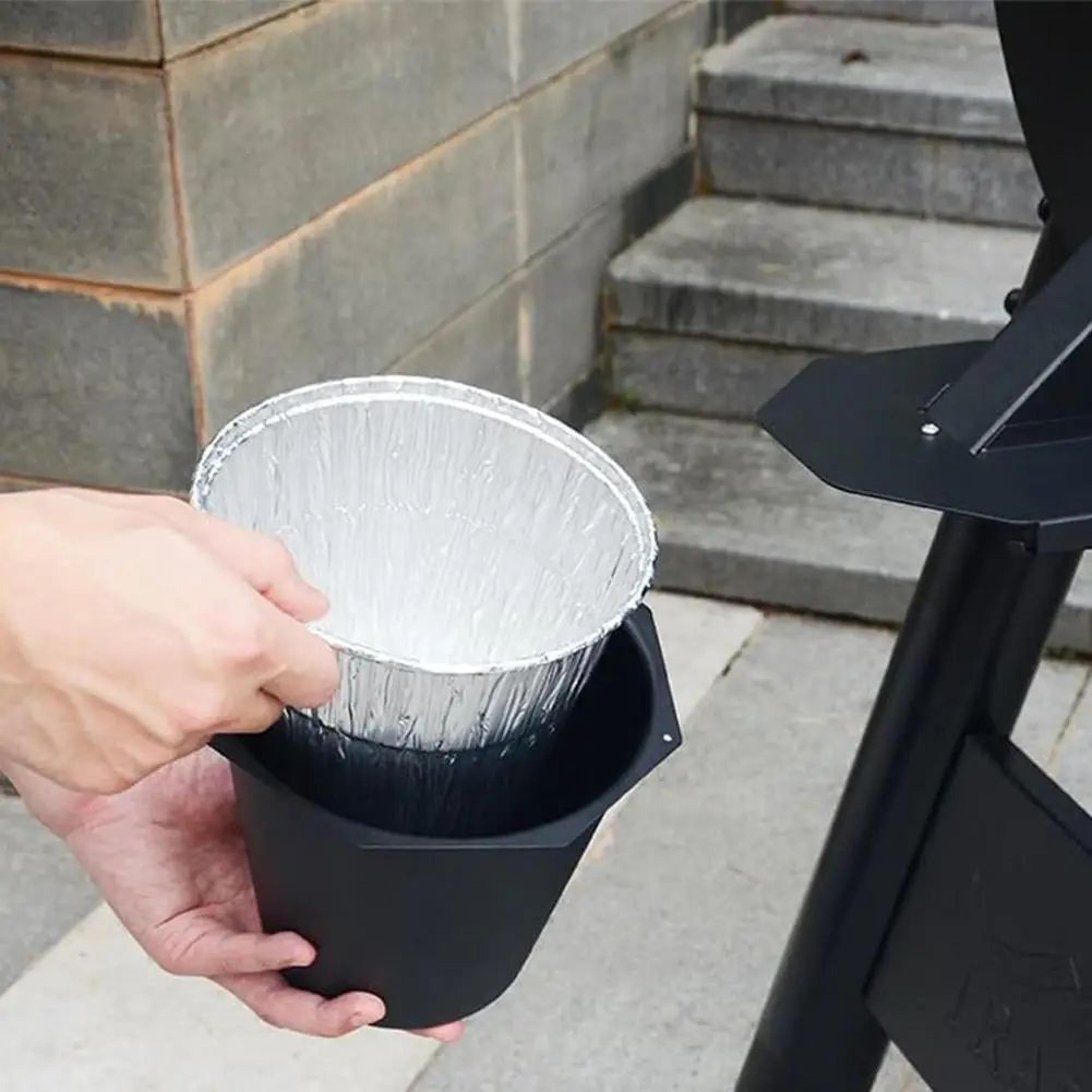 Large Capacity BBQ Grease Bucket With Trap Funnel  Drip Catcher Pail With Disposable Foil Liners Fo 2