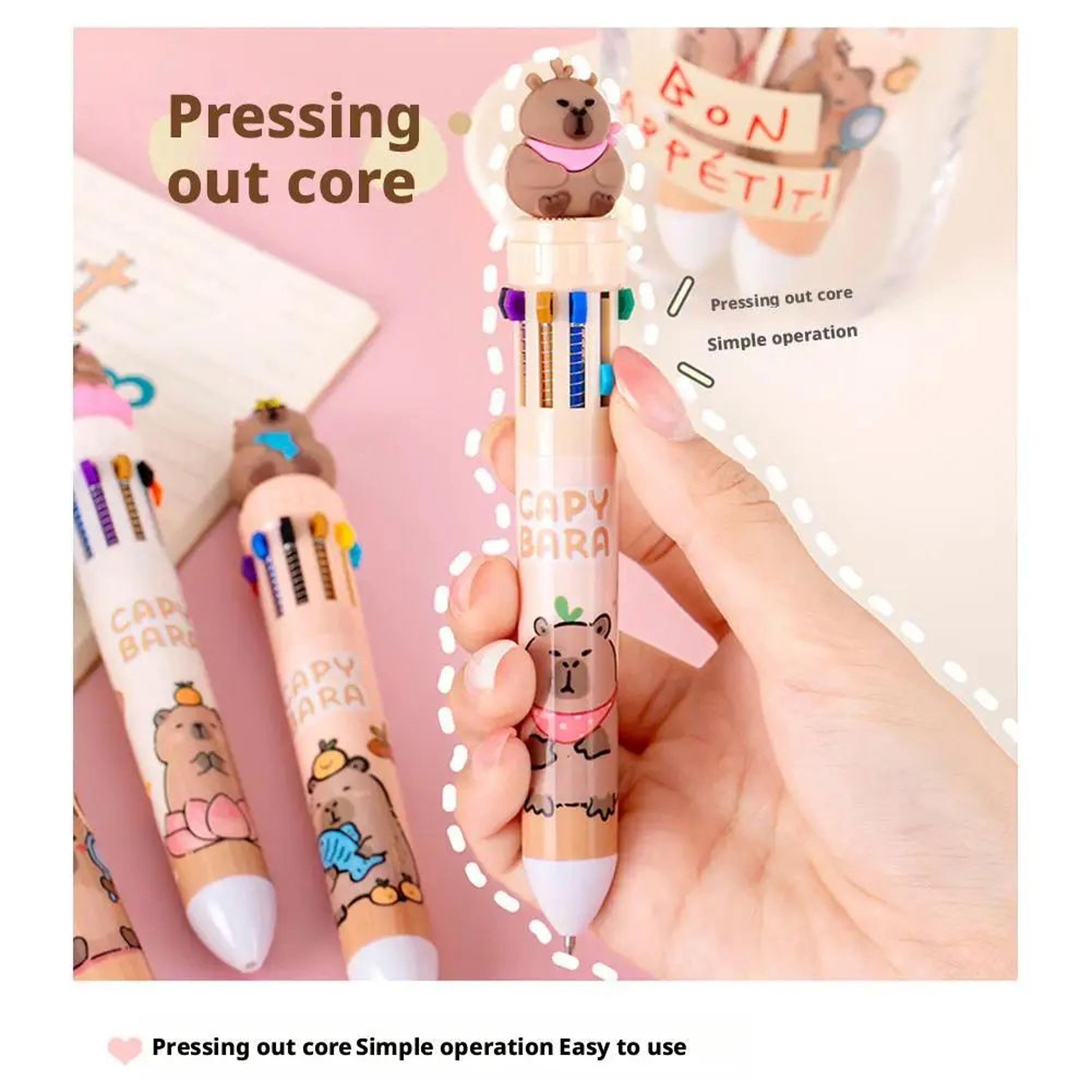 10in1 Capybara Multicolor Ballpoint Pen  Retractable 07mm Color Ink School Pen For Kids  Teens 3