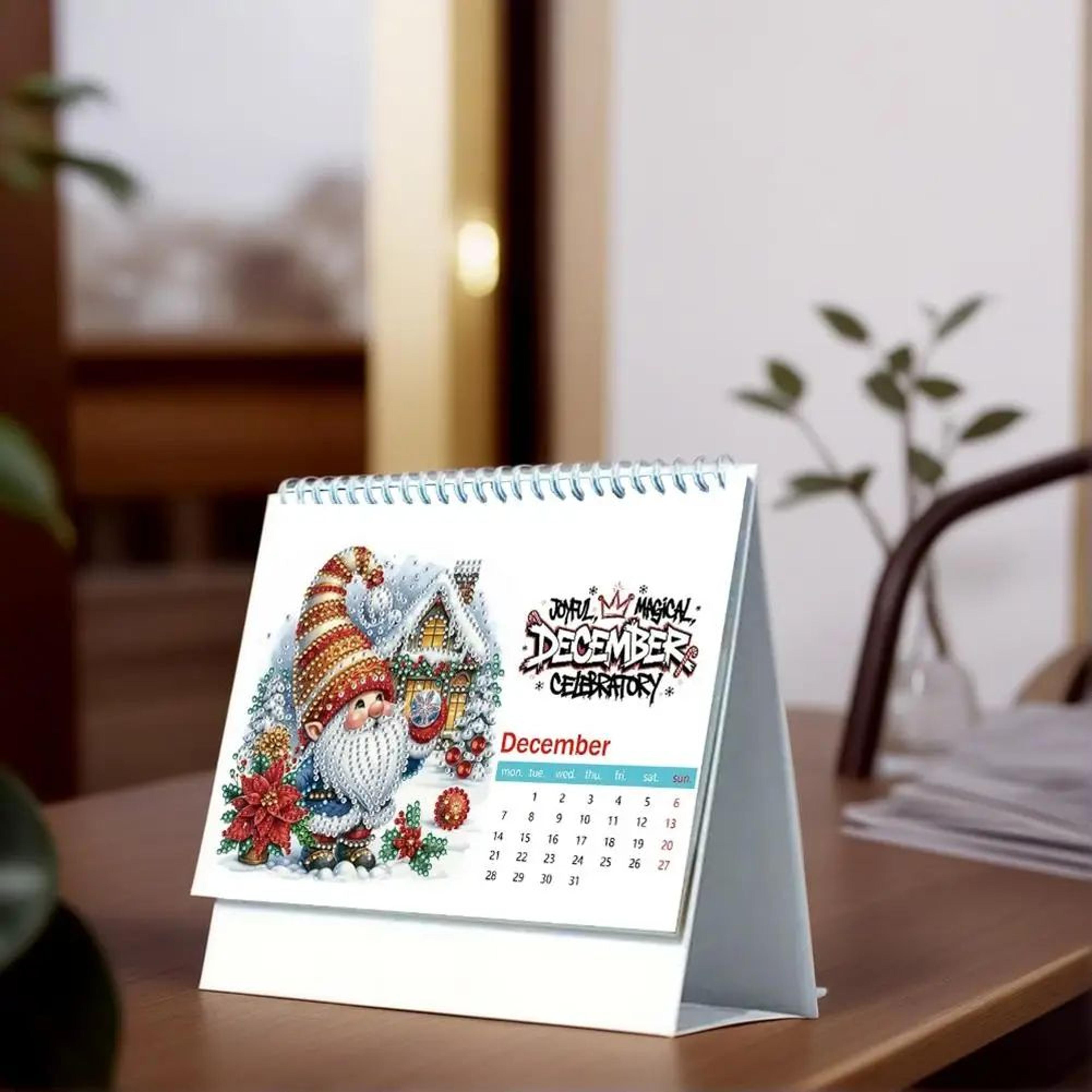 DIY Diamond Art 2026 Desk Calendar Kit  Monthly Flip Tabletop Planner Craft Ornament JanDec 4