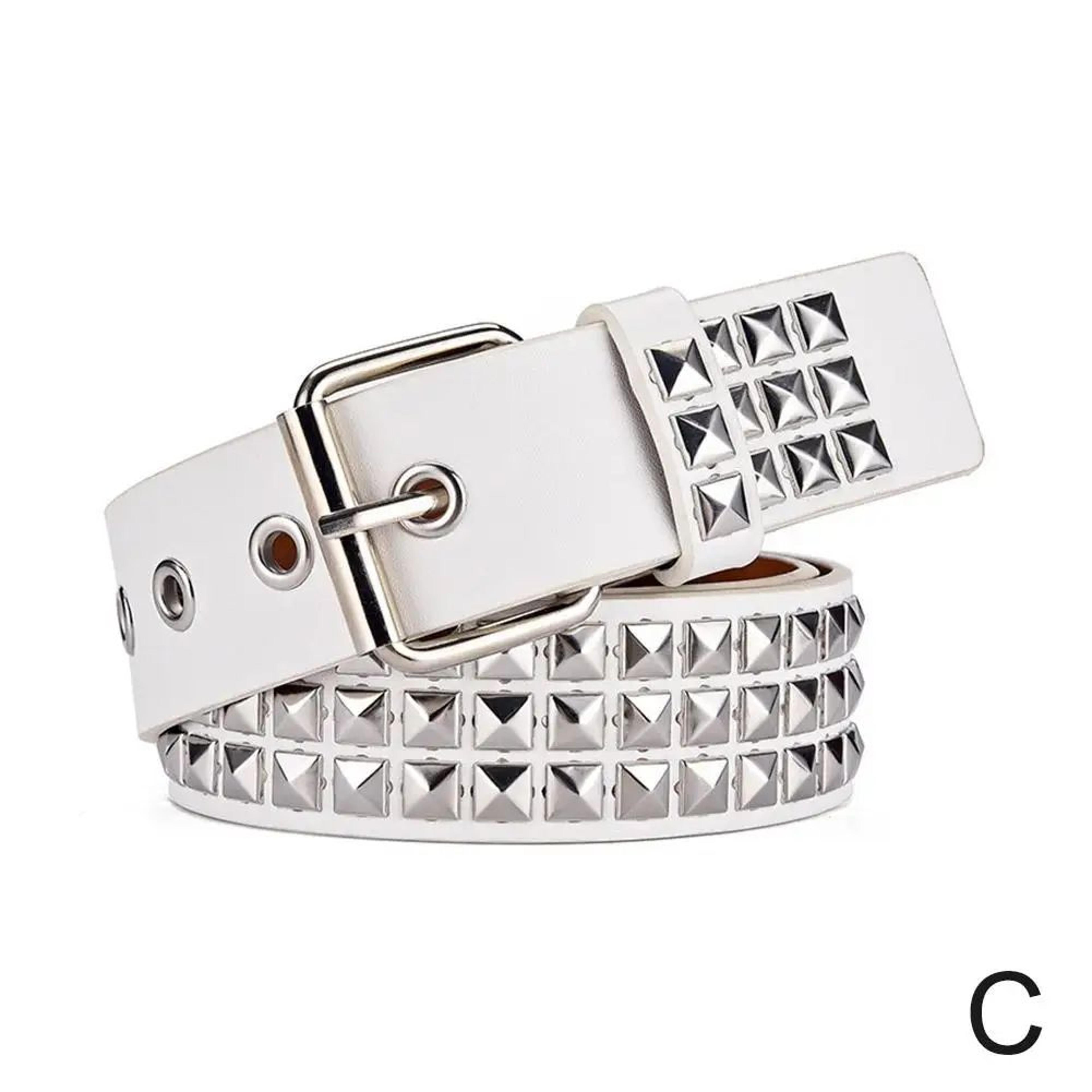Y2K Gothic Studded Waist Belt With Rock N Roll Buckle  Punk Rivet Cowboy Cowgirl Belt For Women  Me 8