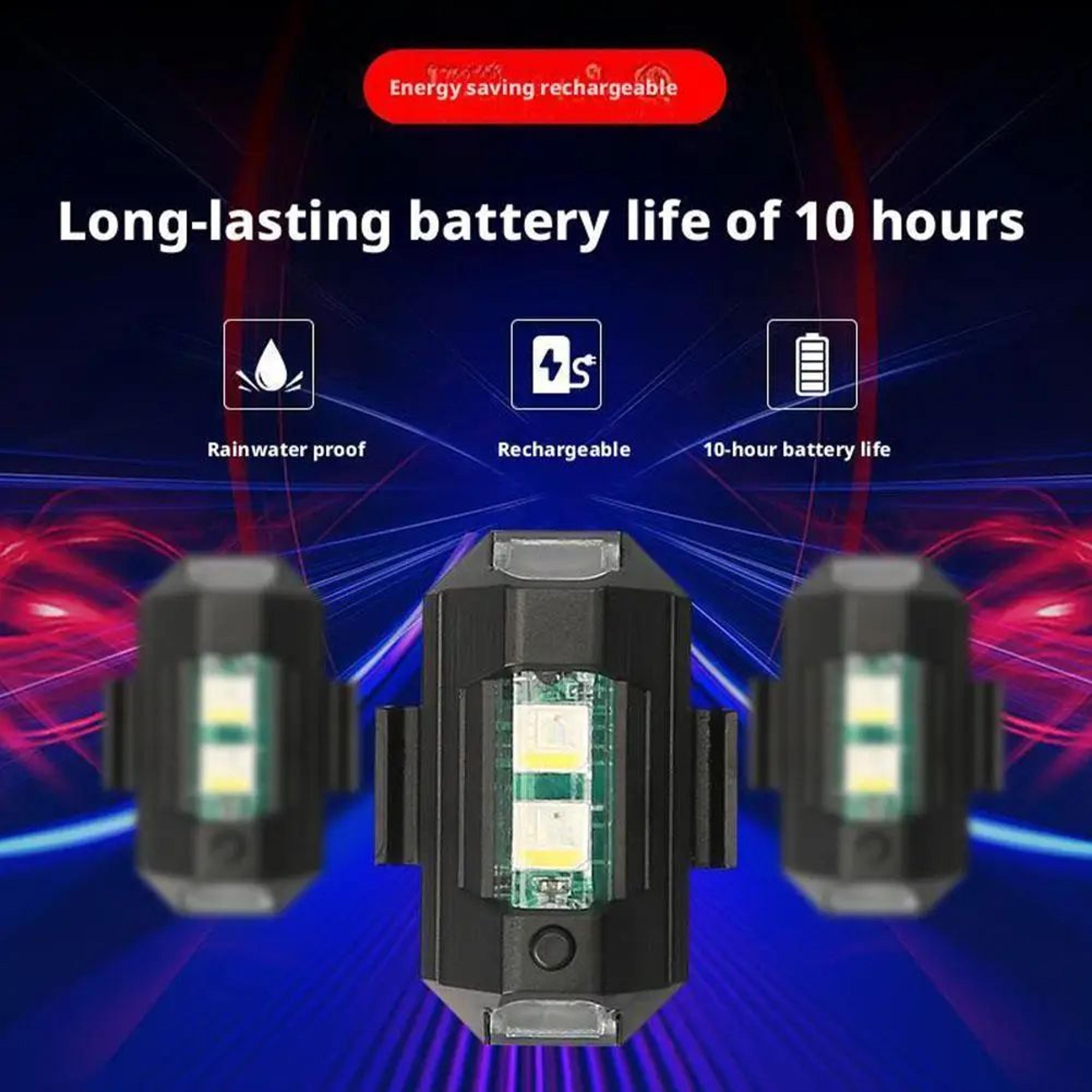 2 Pcs Mini 7Color LED Strobe Safety Lights  AntiCollision Flashing Beacons For Drone Motorcycle  Ai 3