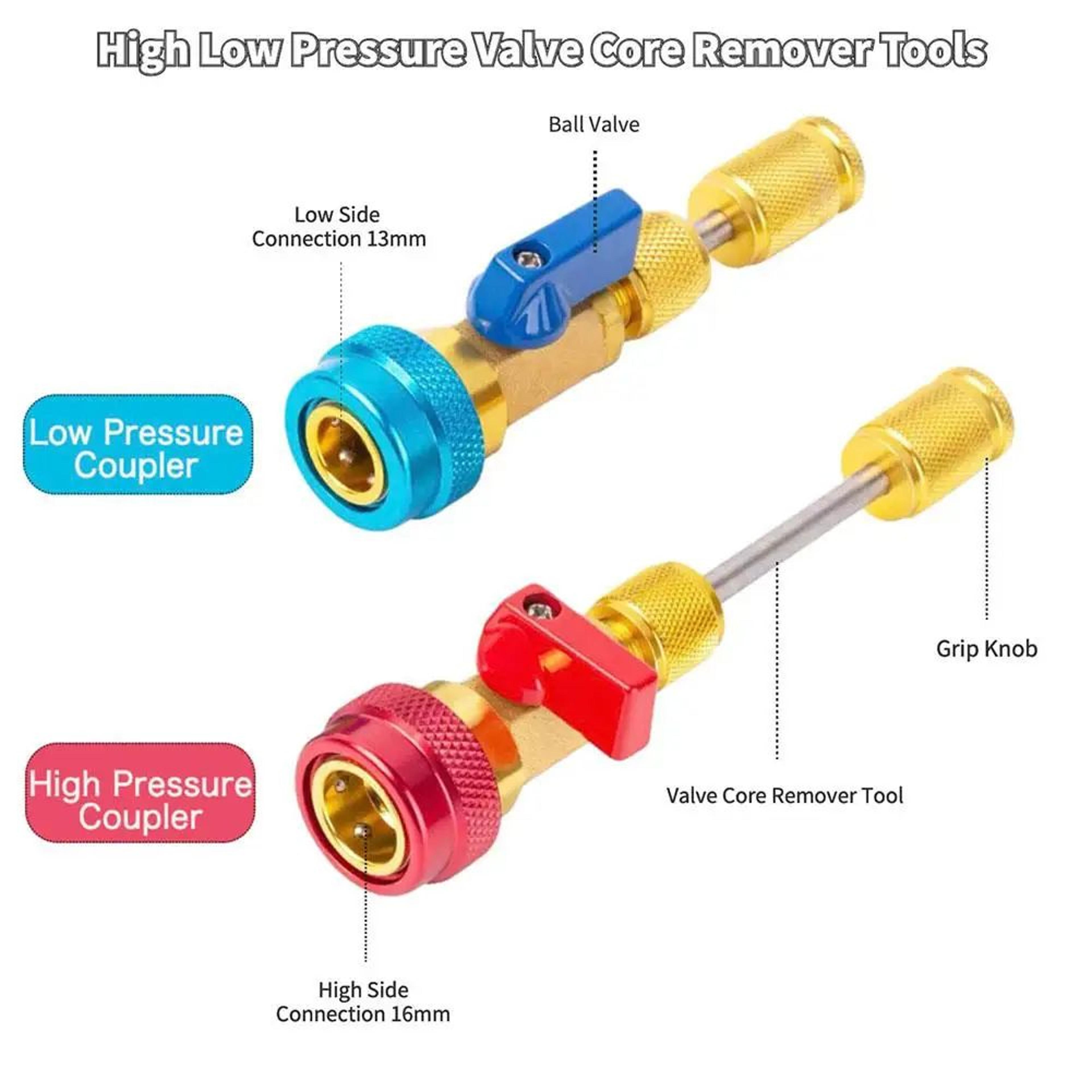 31 Pcs R134A Valve Core Remover  Installer Kit  HighLow Pressure HVAC Air Conditioner Service Tool  4