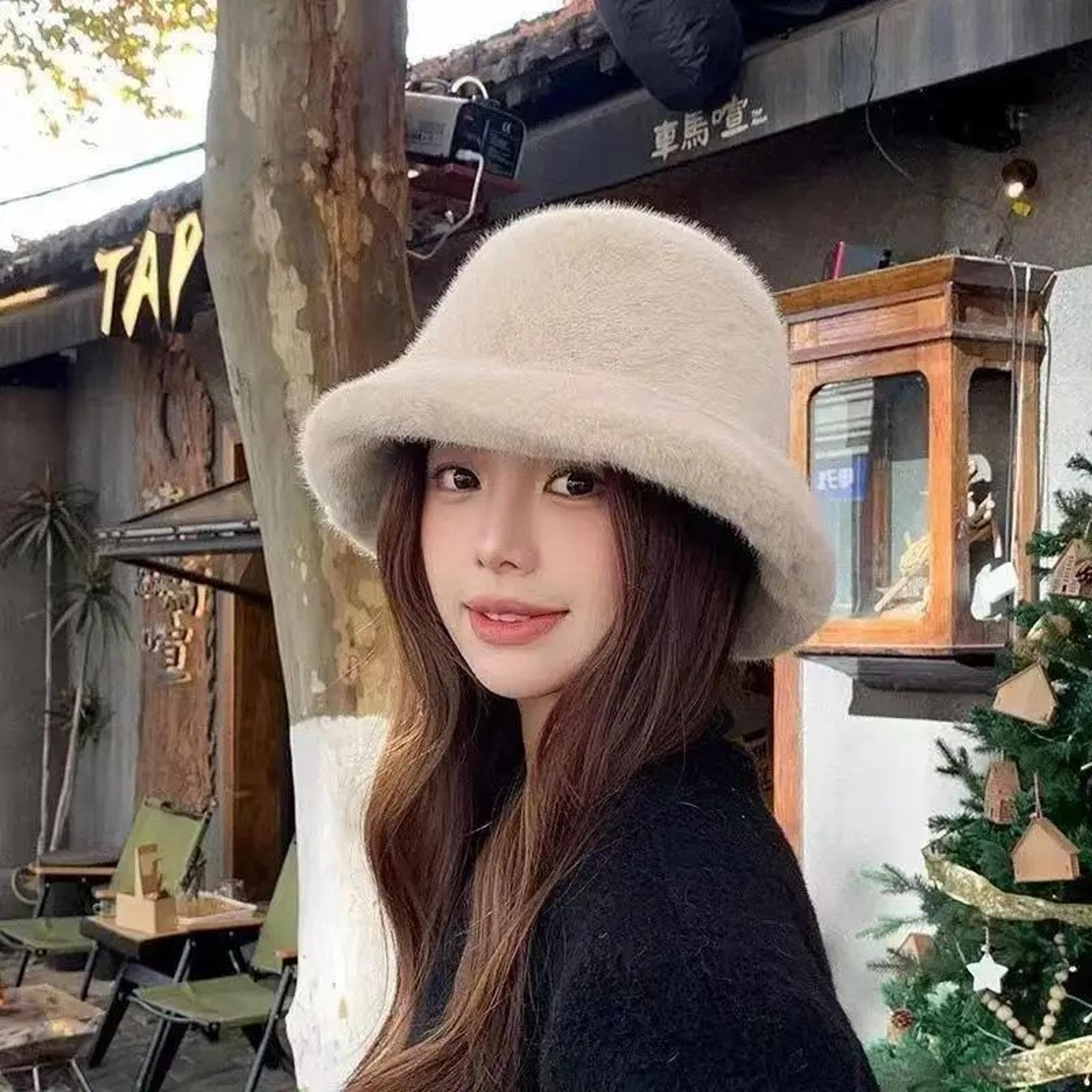 Faux Fur Winter Bucket Hat For Women  Girls  Fuzzy Warm Furry Fisherman Cap For Skiing Travel  Casu 1