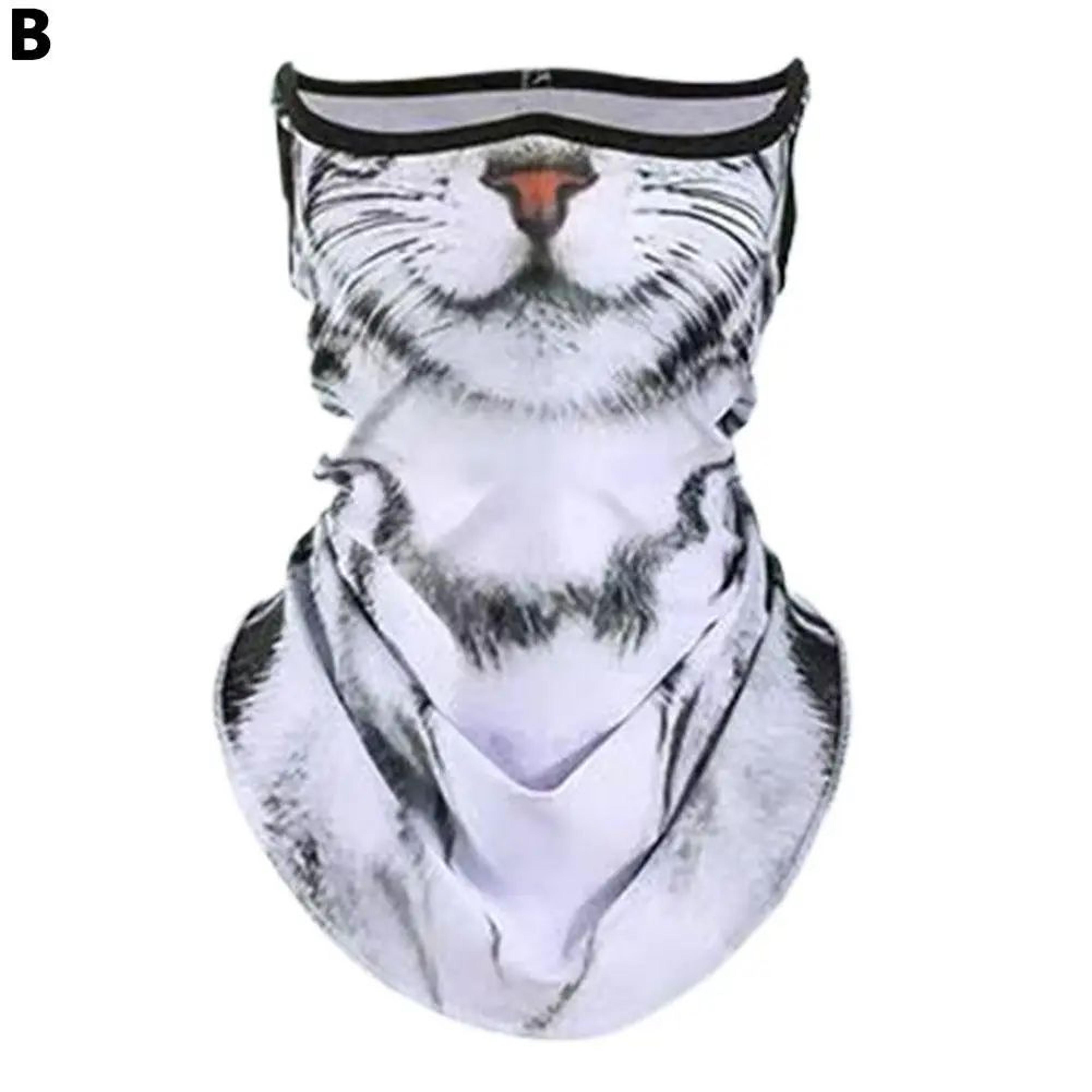 3D Animal Print Unisex Face Bandana Mask With Ear Loops  UV Sun Protection Neck Gaiter Balaclava Fo 7