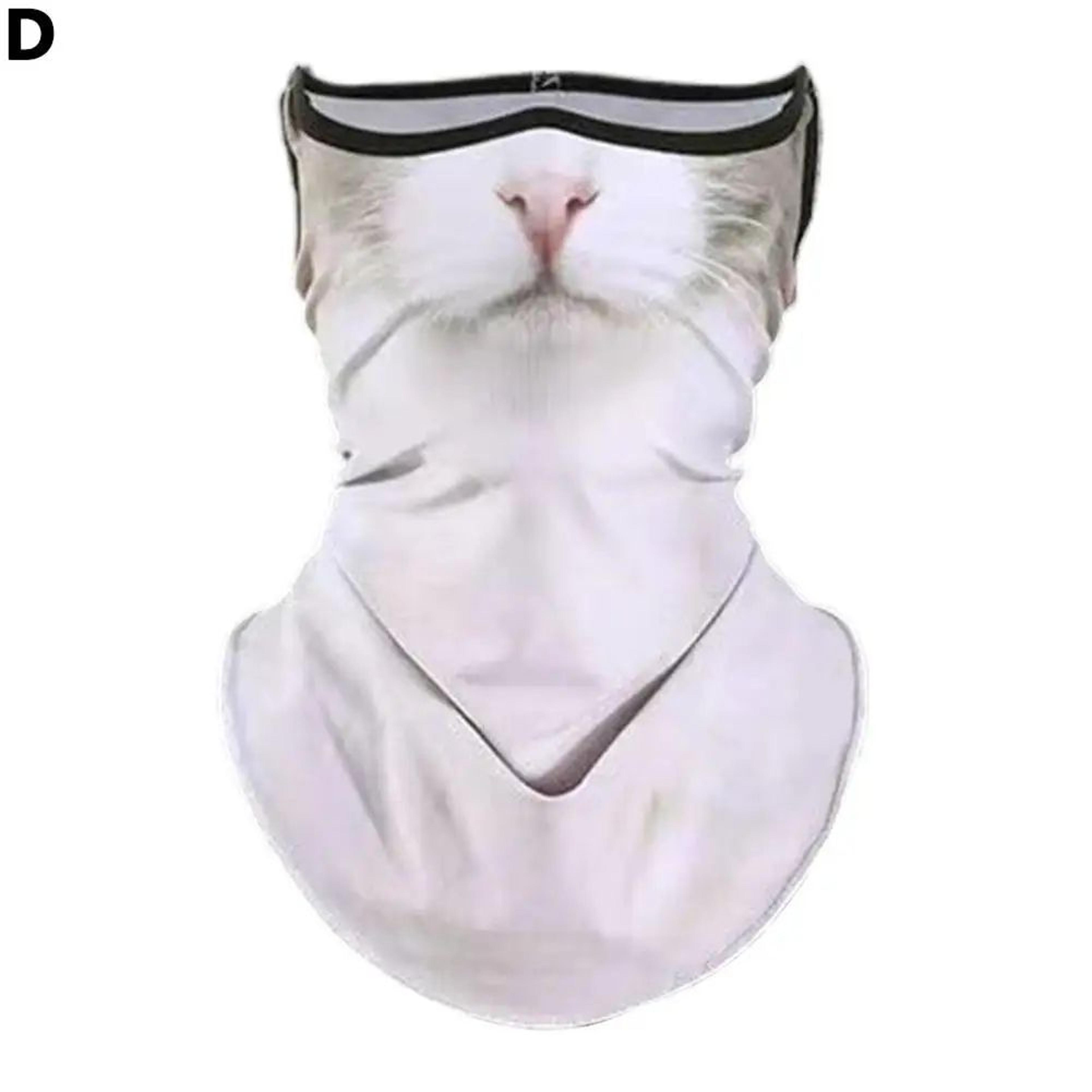 3D Animal Print Unisex Face Bandana Mask With Ear Loops  UV Sun Protection Neck Gaiter Balaclava Fo 9