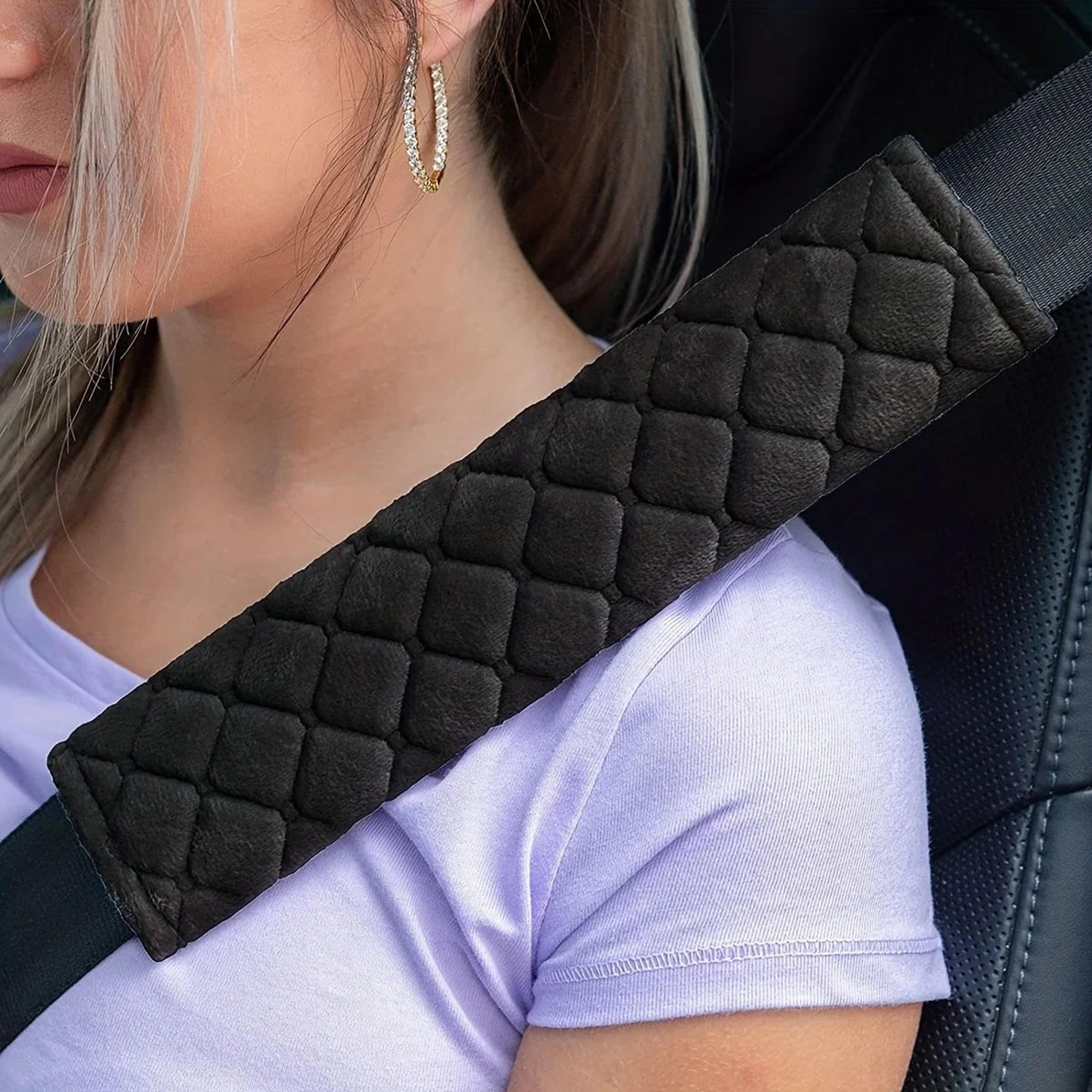 Soft Plush Seat Belt Shoulder Pad  Extended Comfort Car Safety Strap Cover Solid Color Cushion Prot 4