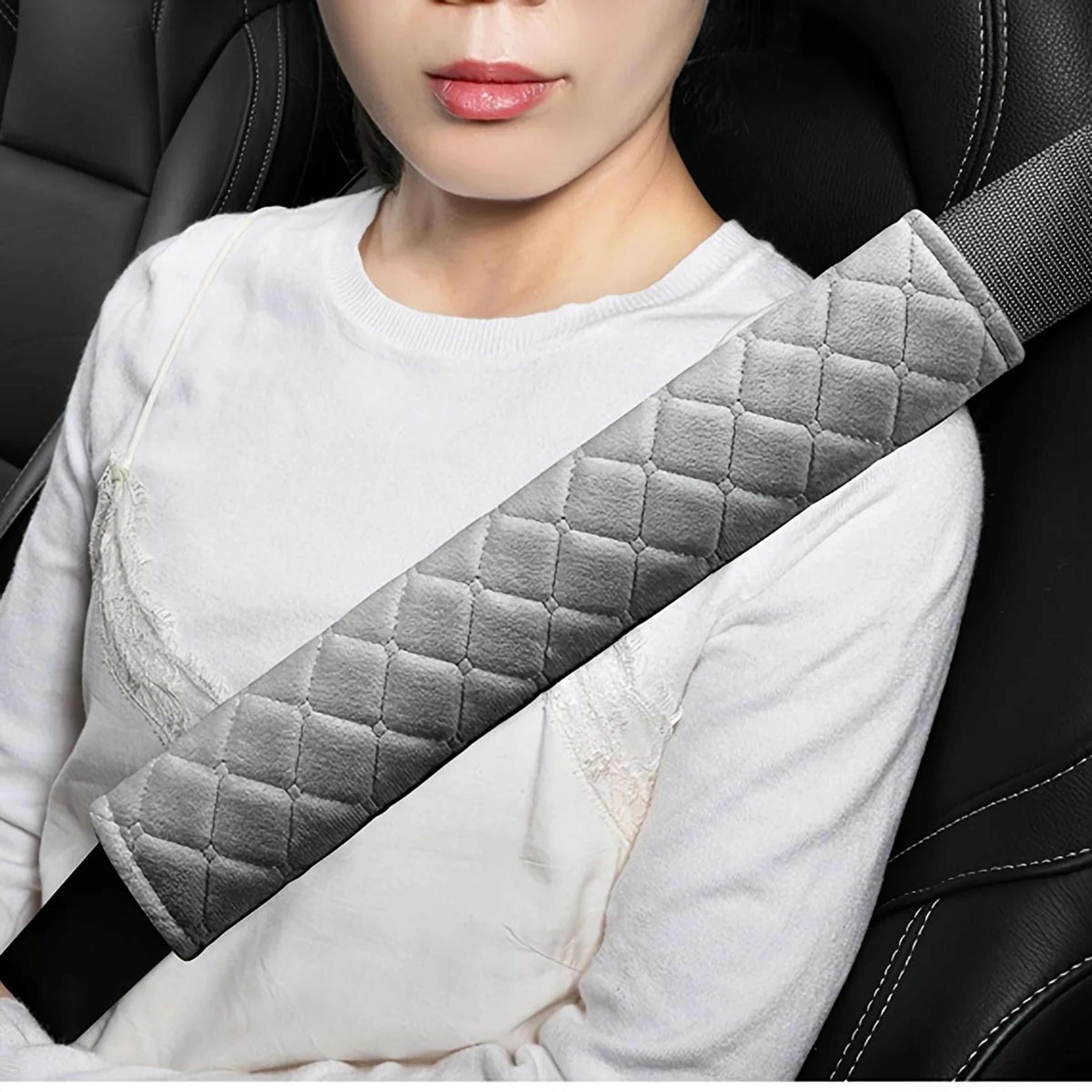 Soft Plush Seat Belt Shoulder Pad  Extended Comfort Car Safety Strap Cover Solid Color Cushion Prot 5