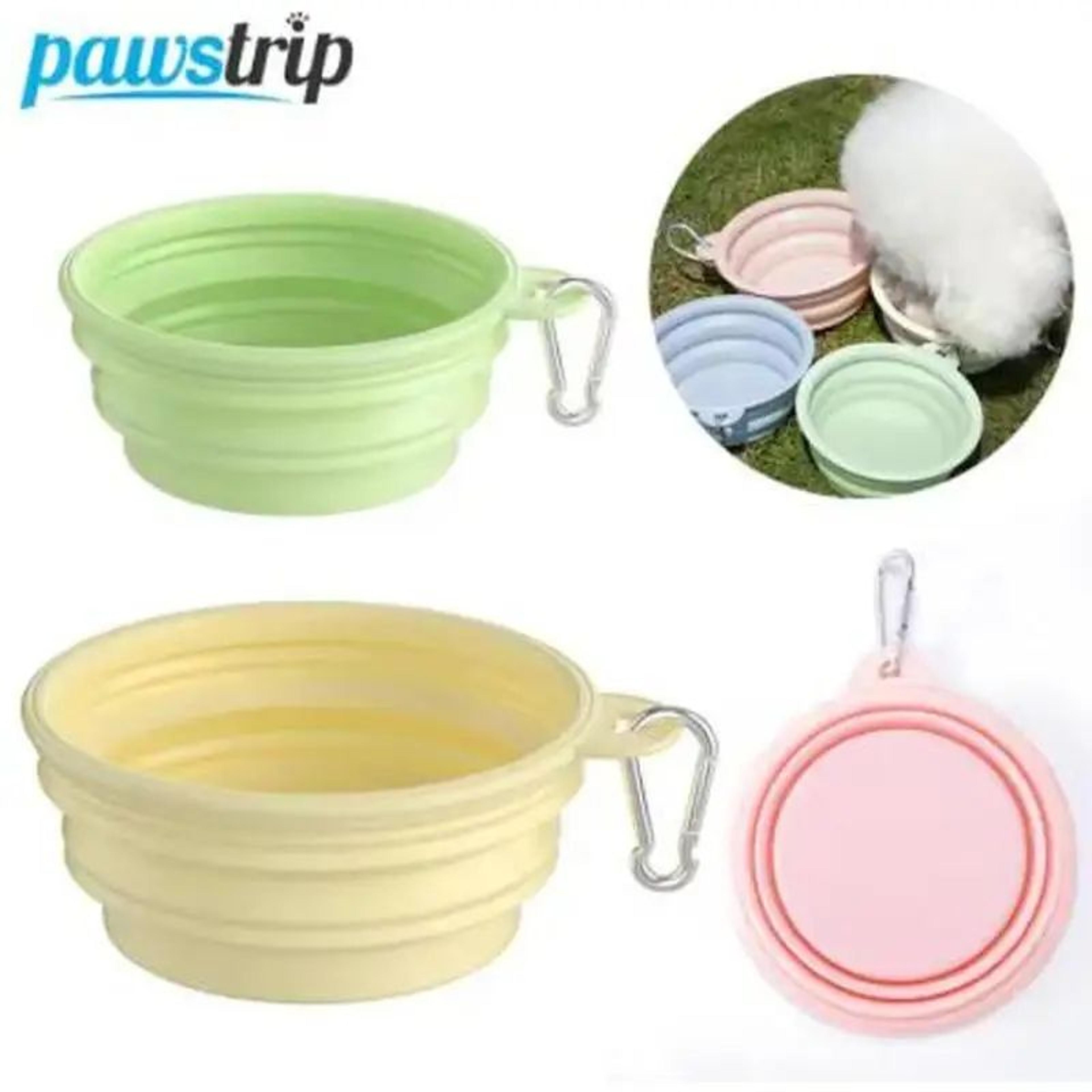 collapsible silicone dog bowl – folding travel pet food & water dish for dogs, cats & puppies, portable drinking bowl