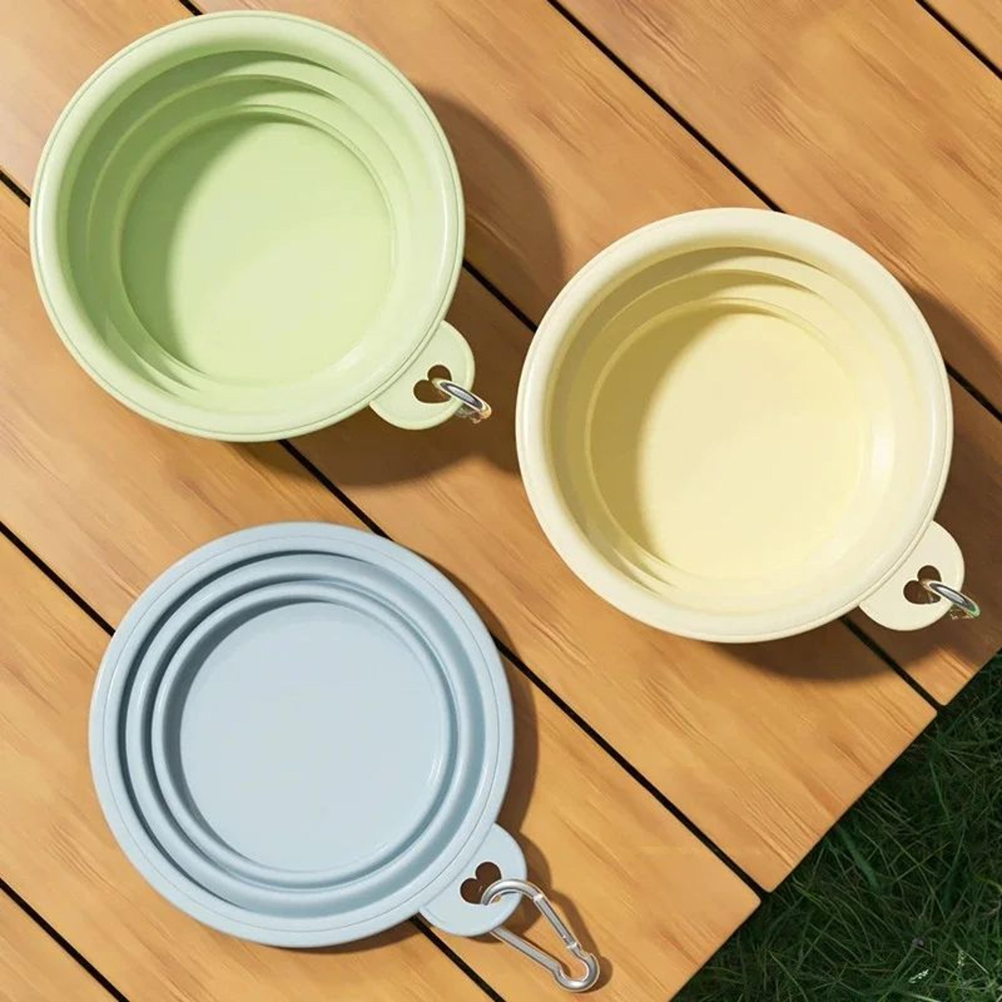 Collapsible Silicone Dog Bowl  Folding Travel Pet Food  Water Dish For Dogs Cats  Puppies Portable  3