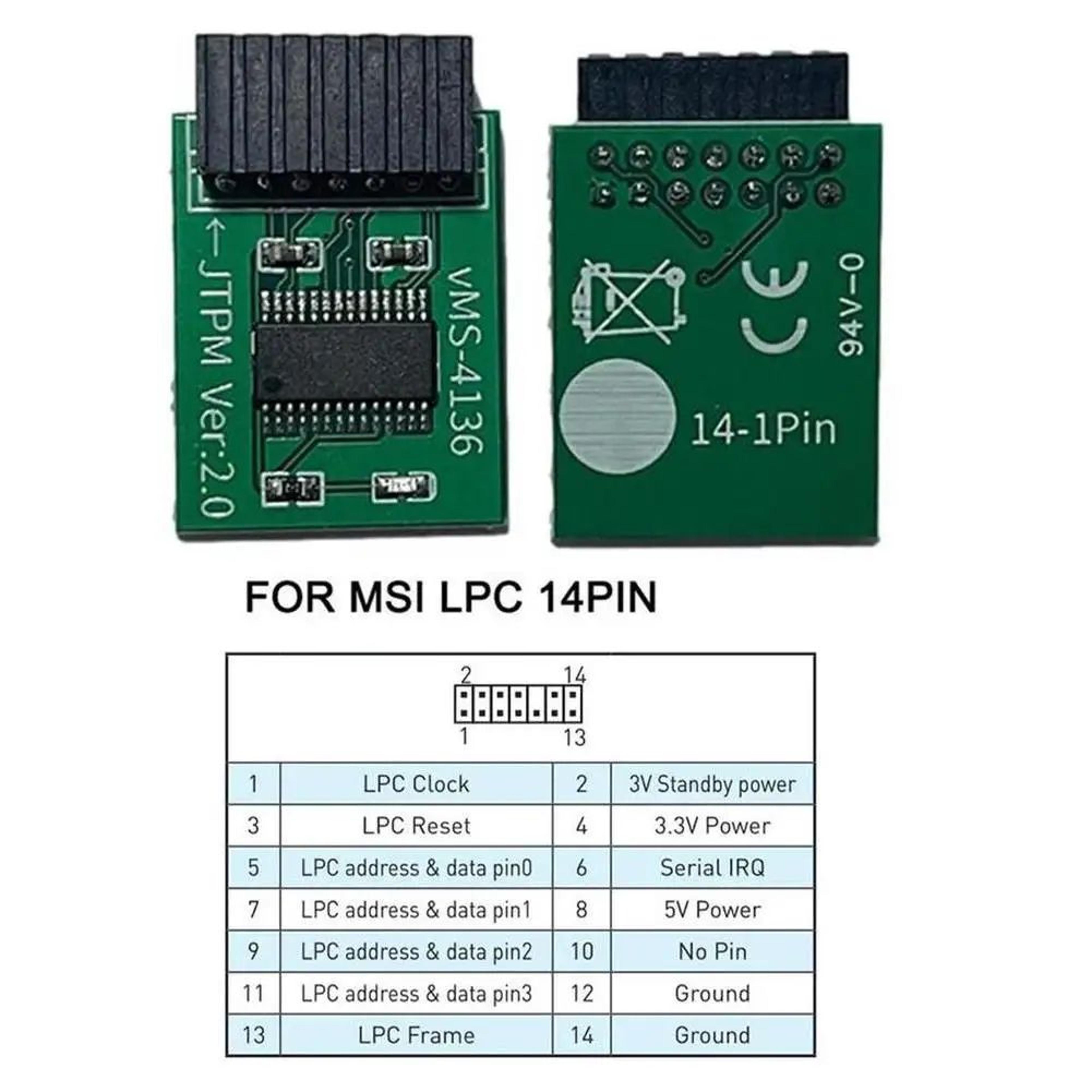 TPM 20 Encryption Security Module  121418201 Pin Trusted Platform Module For MultiBrand Motherboard 1
