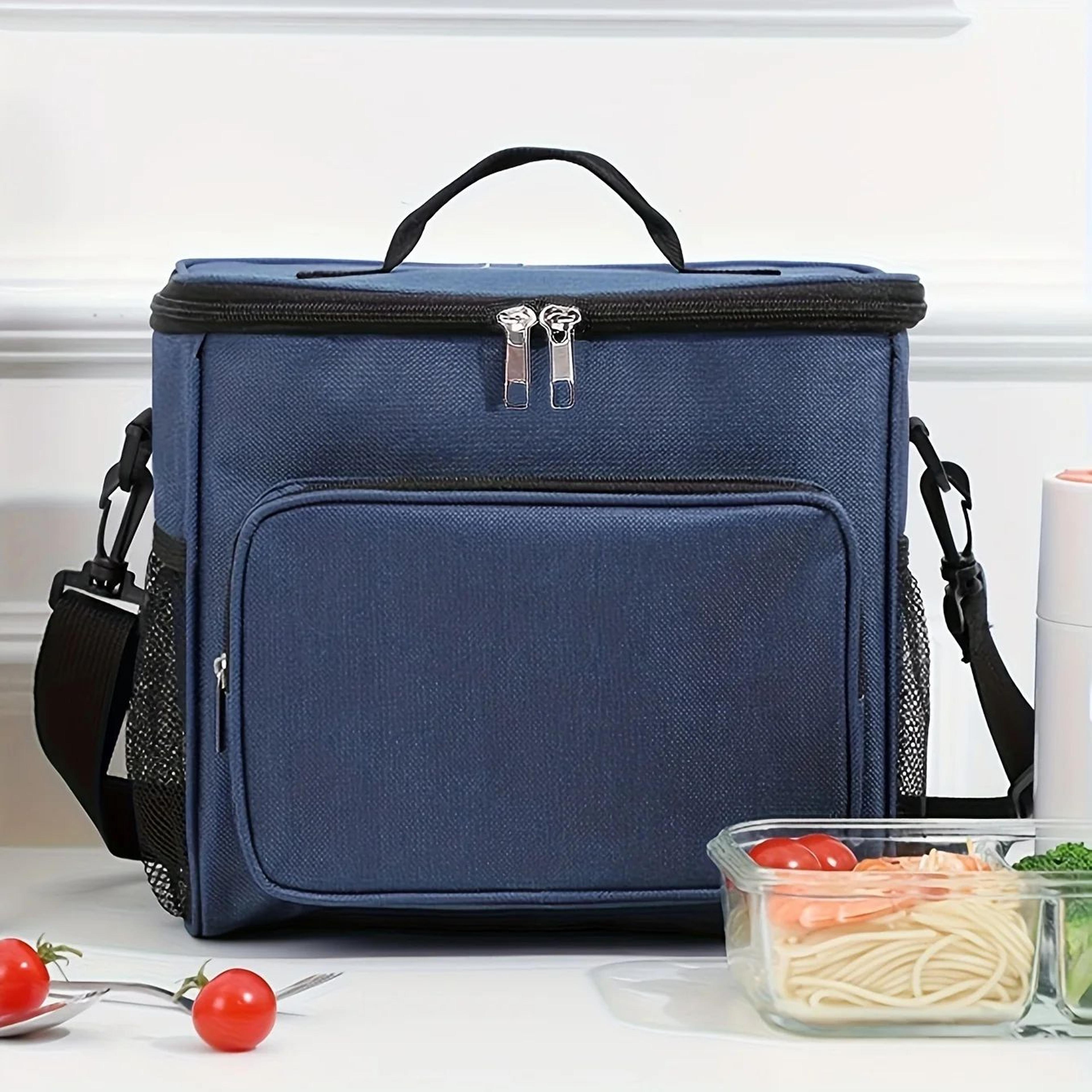 Large Capacity Insulated Tote Lunch Bag With Crossbody Strap  Aluminum Foil Thermal Picnic Cooler B 8