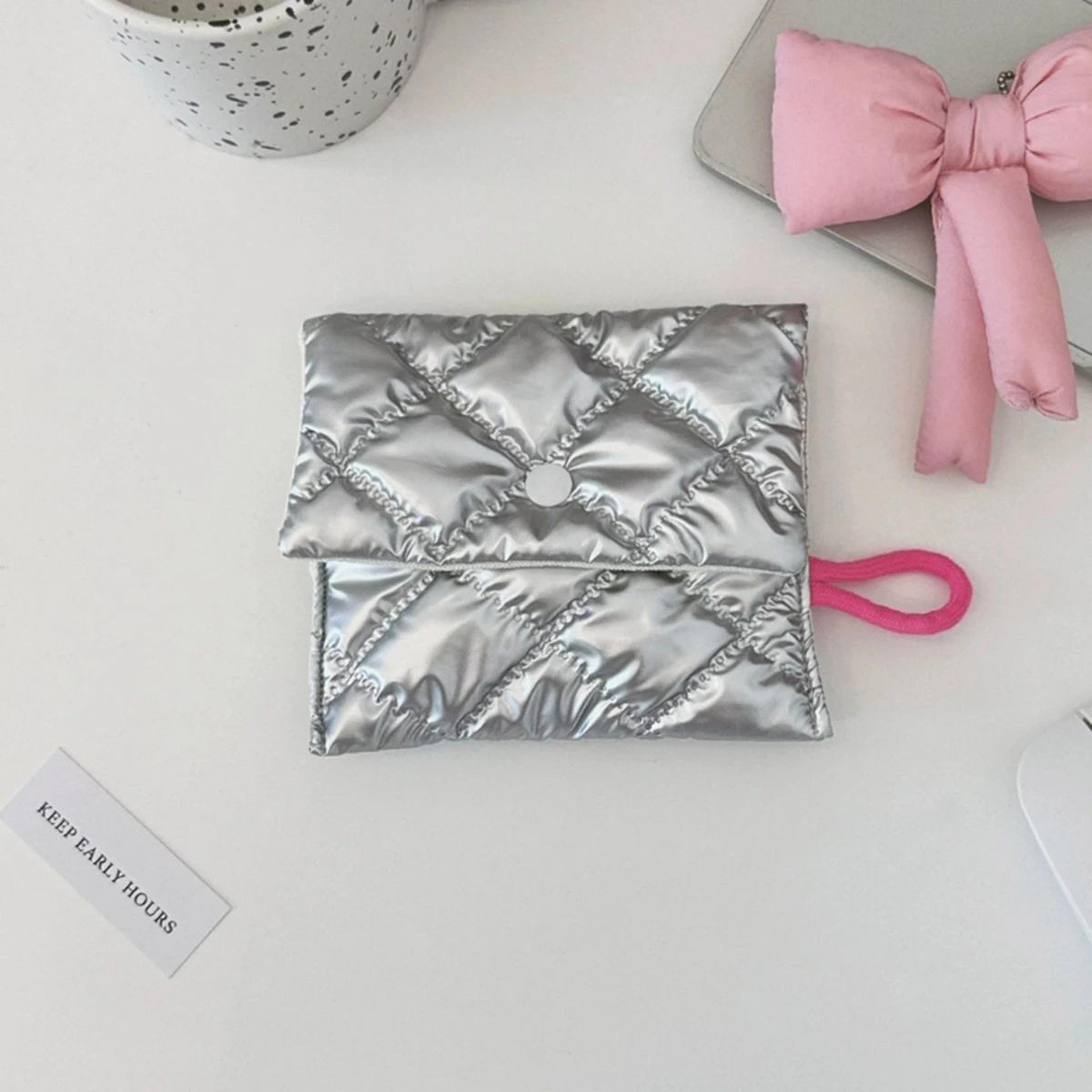 Silver Bow Canvas Coin Purse  Small Zipper Coin Wallet Pouch For Women  Girls Earphone Key Money St 9