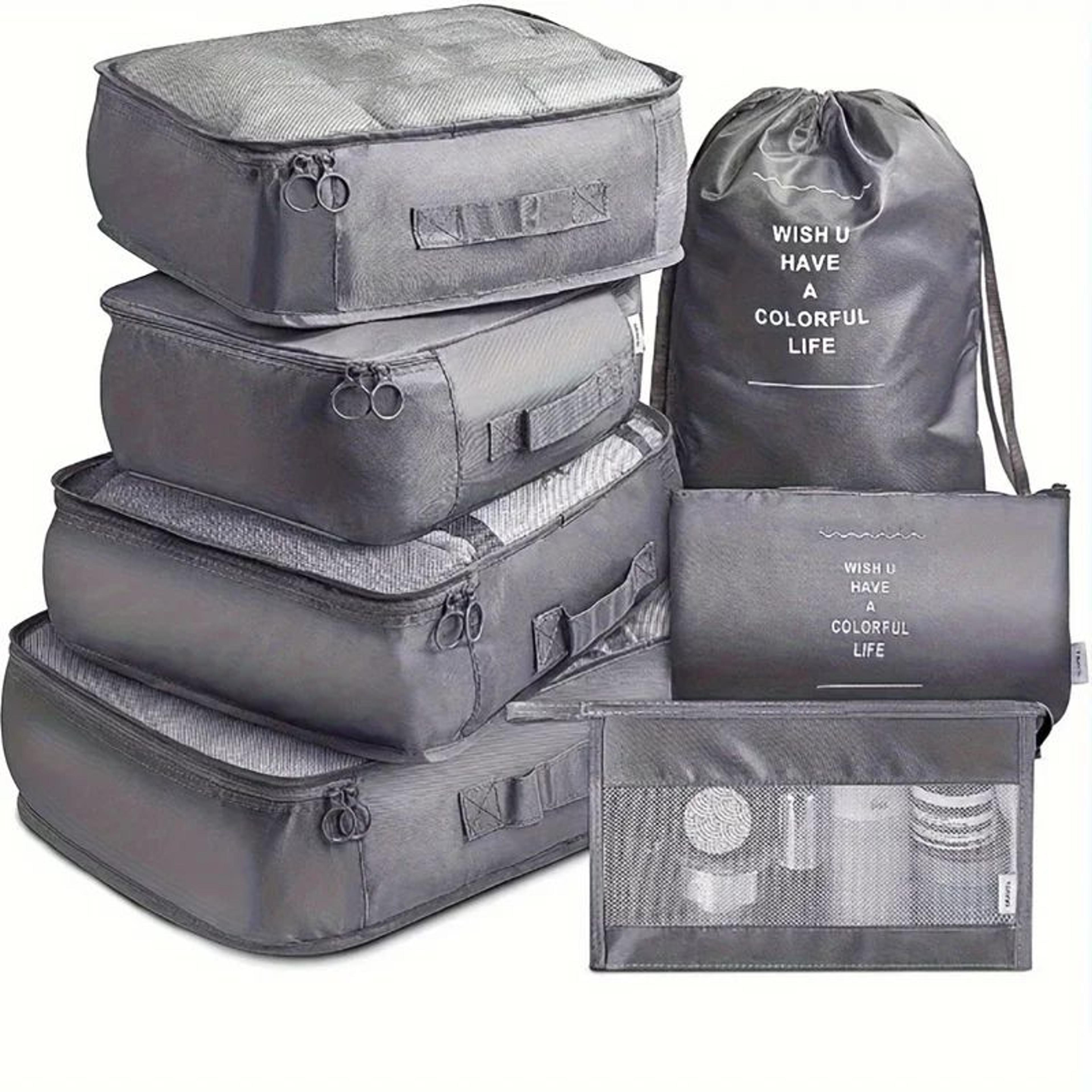 7 Pcs Travel Packing Cubes Set  Luggage Organizer Bags For Clothes Underwear  Shoes Lightweight Sui 5