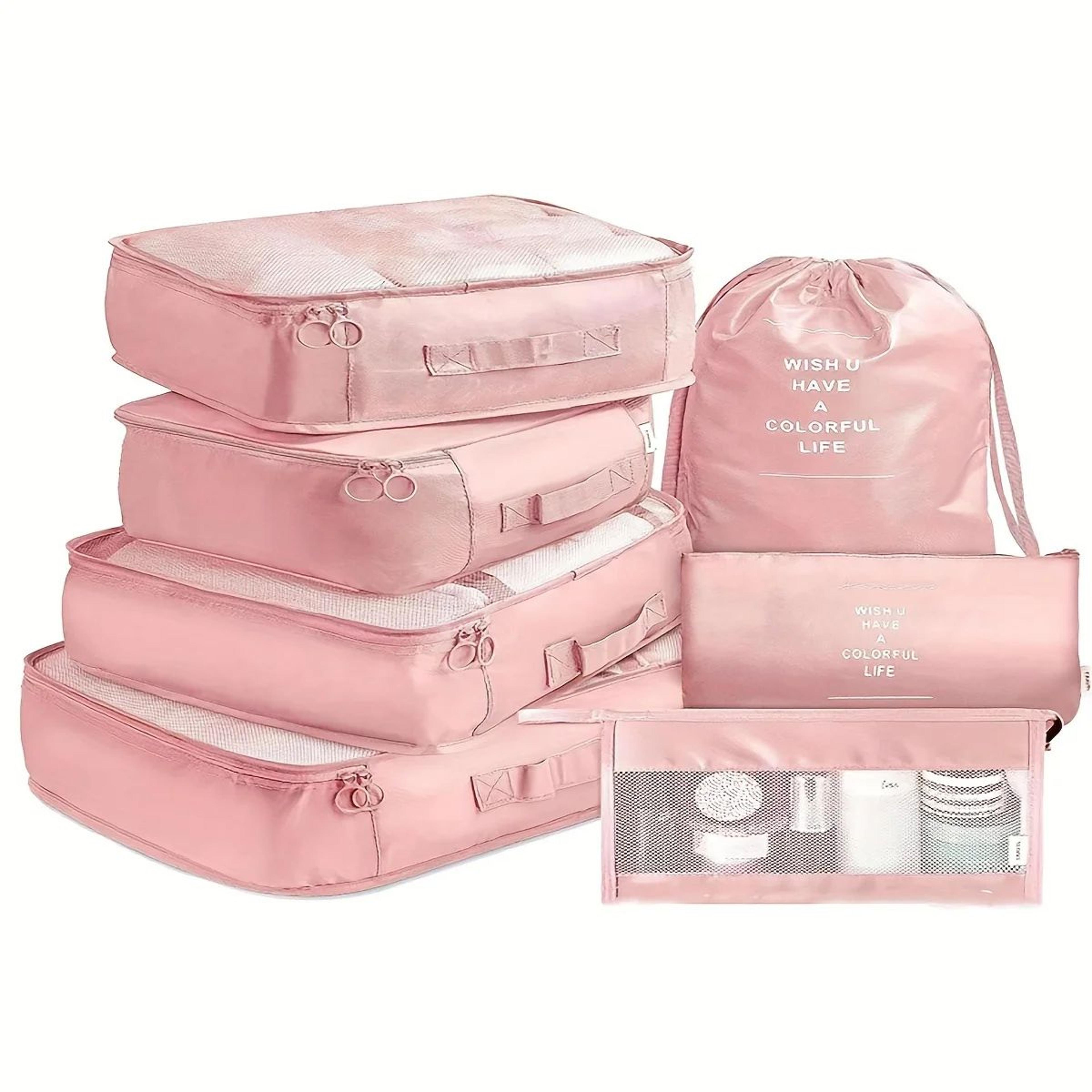 7 Pcs Travel Packing Cubes Set  Luggage Organizer Bags For Clothes Underwear  Shoes Lightweight Sui 8
