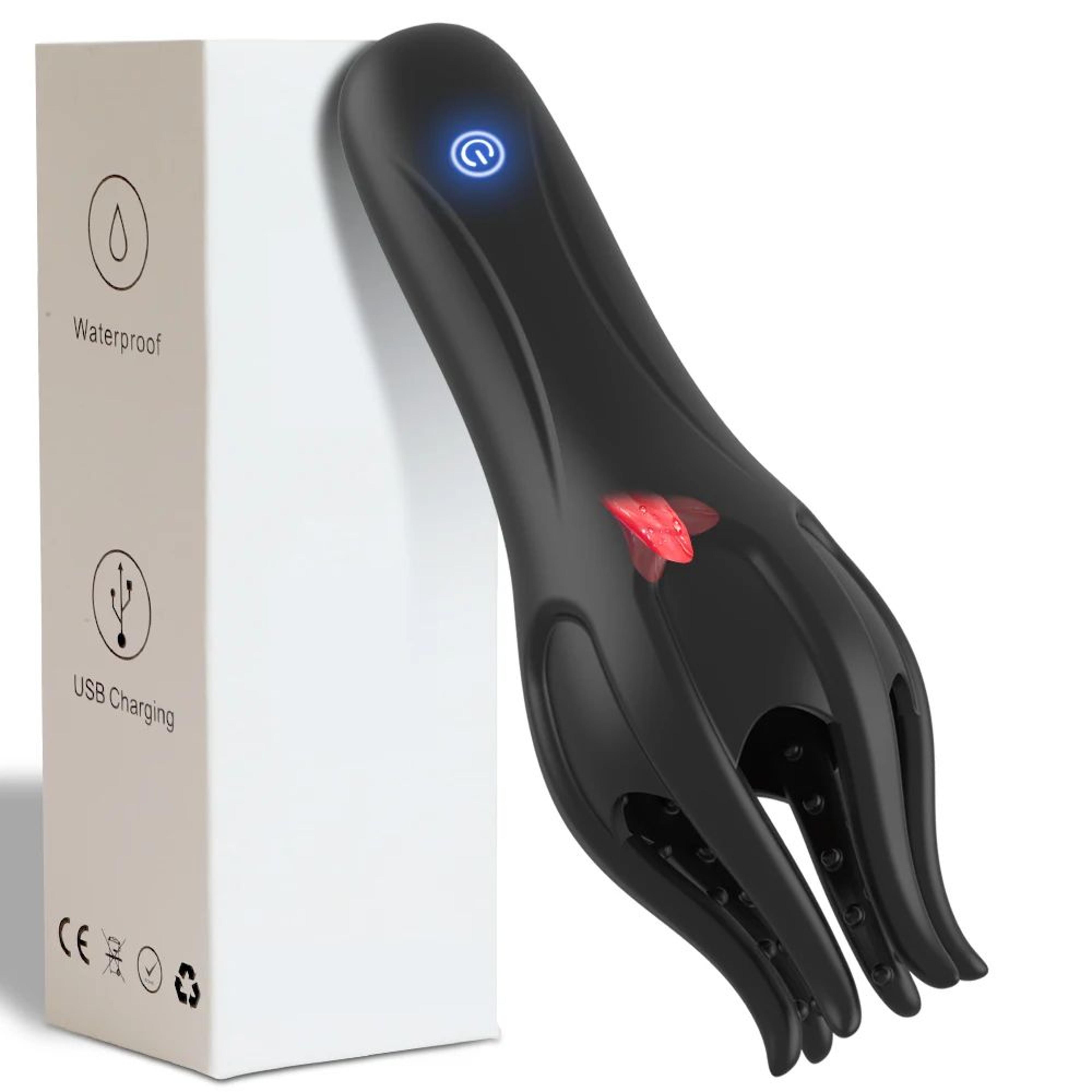 Rechargeable TongueStyle Finger Sleeve Vibrator For Men  Soft Silicone Intimate Massager Pulsing Mo 6