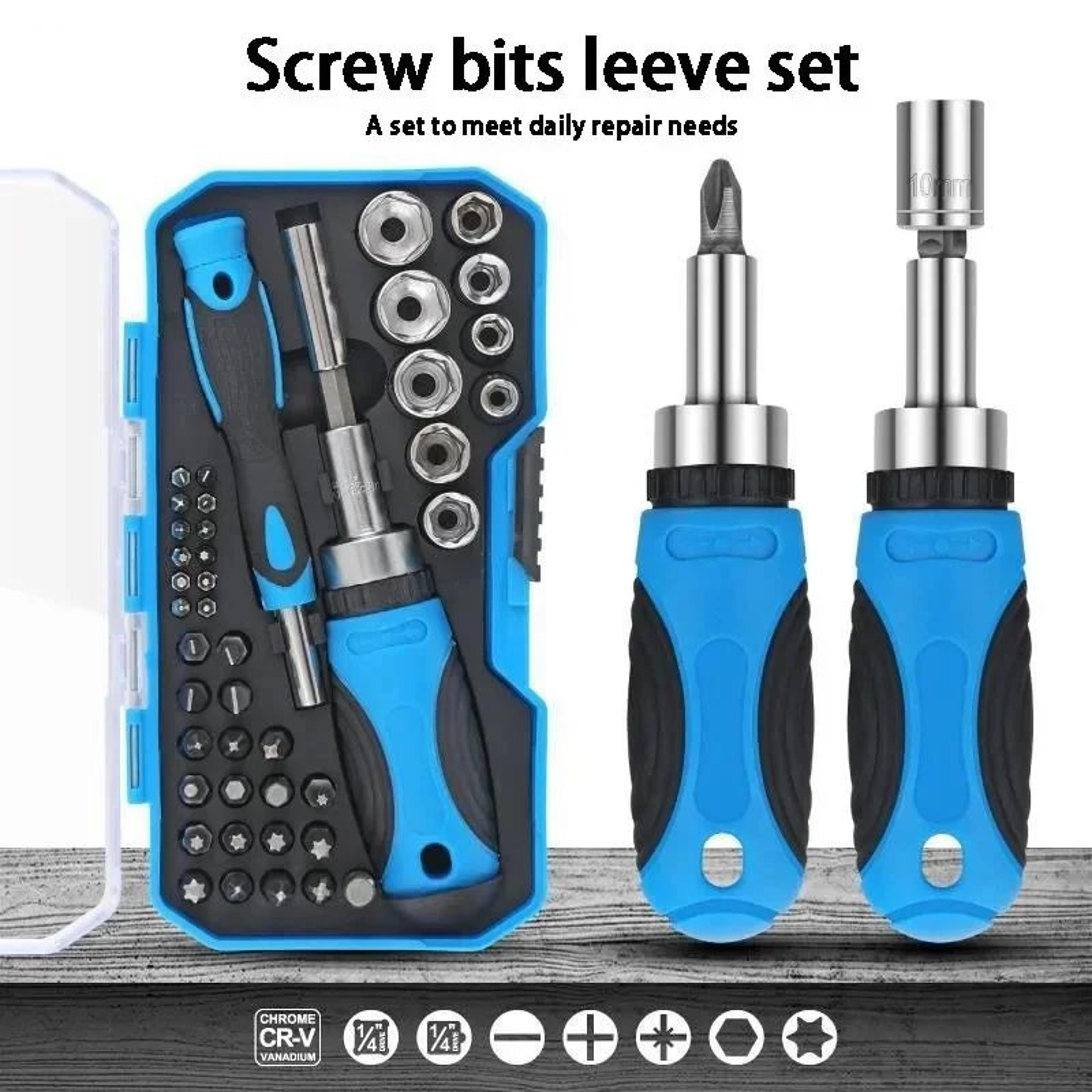 Mini Ratchet Screwdriver Bit Kit  Cross  Hex MultiTool Set Compact Socket Head Driver For DIY Repai 0