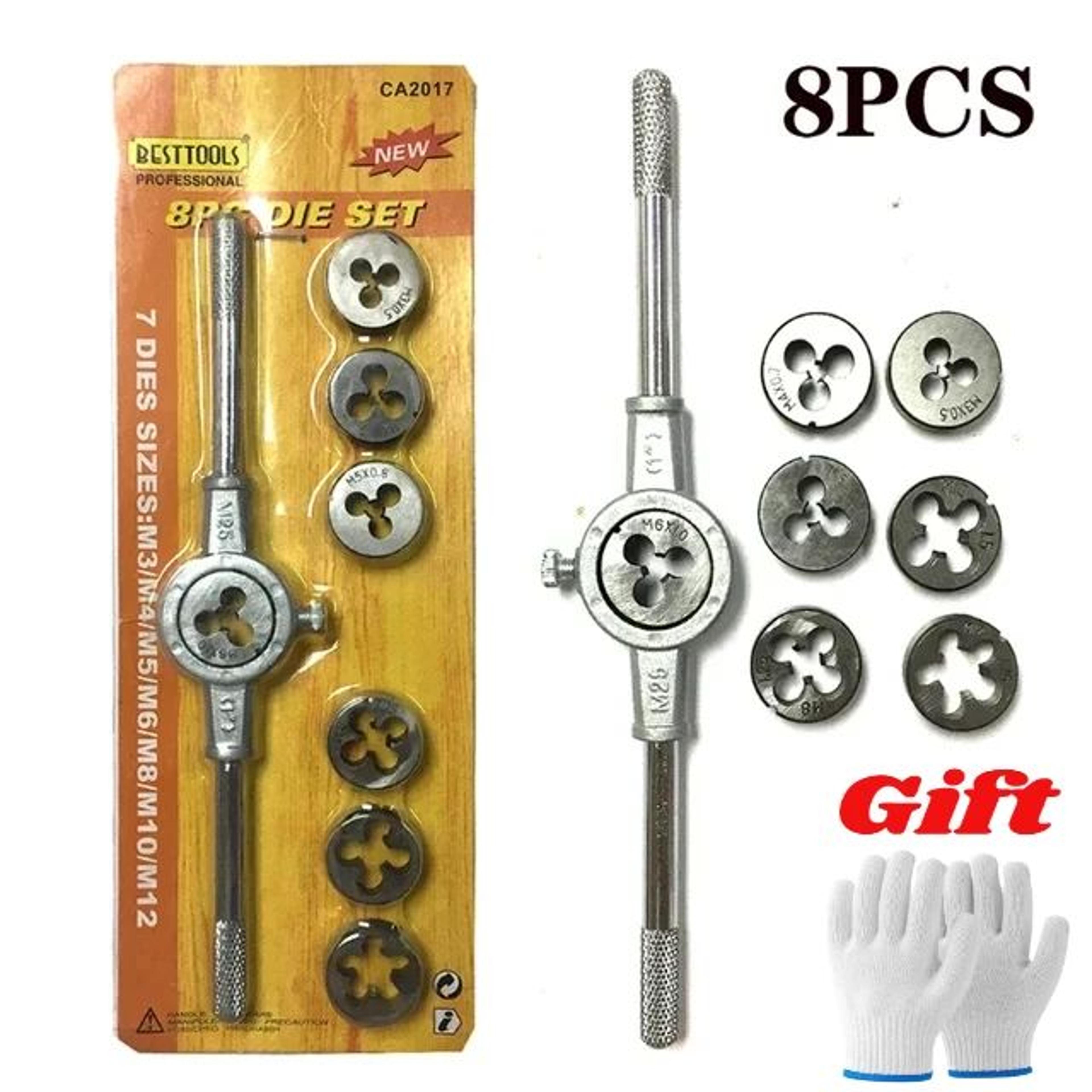 M3M12 Tap And Die Set  Alloy Steel Metric Threading Tool Kit For Internal  External Threads  Precis 6