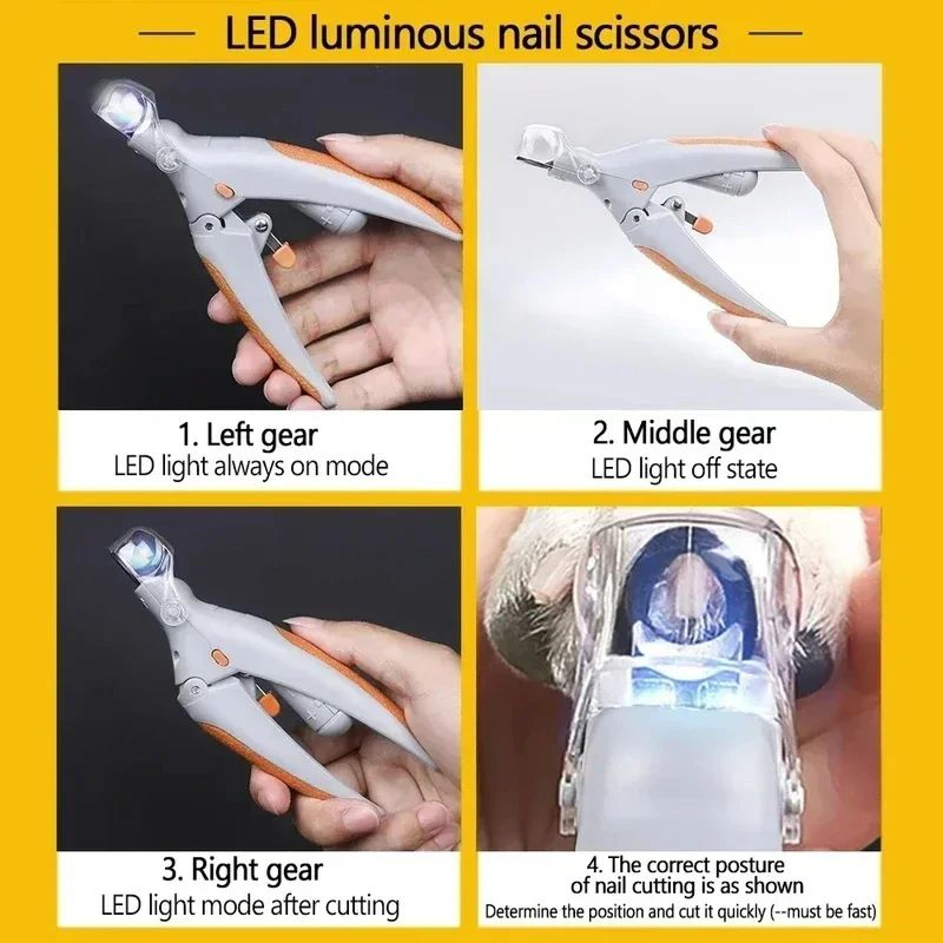 LED Light Pet Nail Clippers  Safe Precision Trimmer For Cats  Dogs  AntiSlip Grooming Scissors For  5