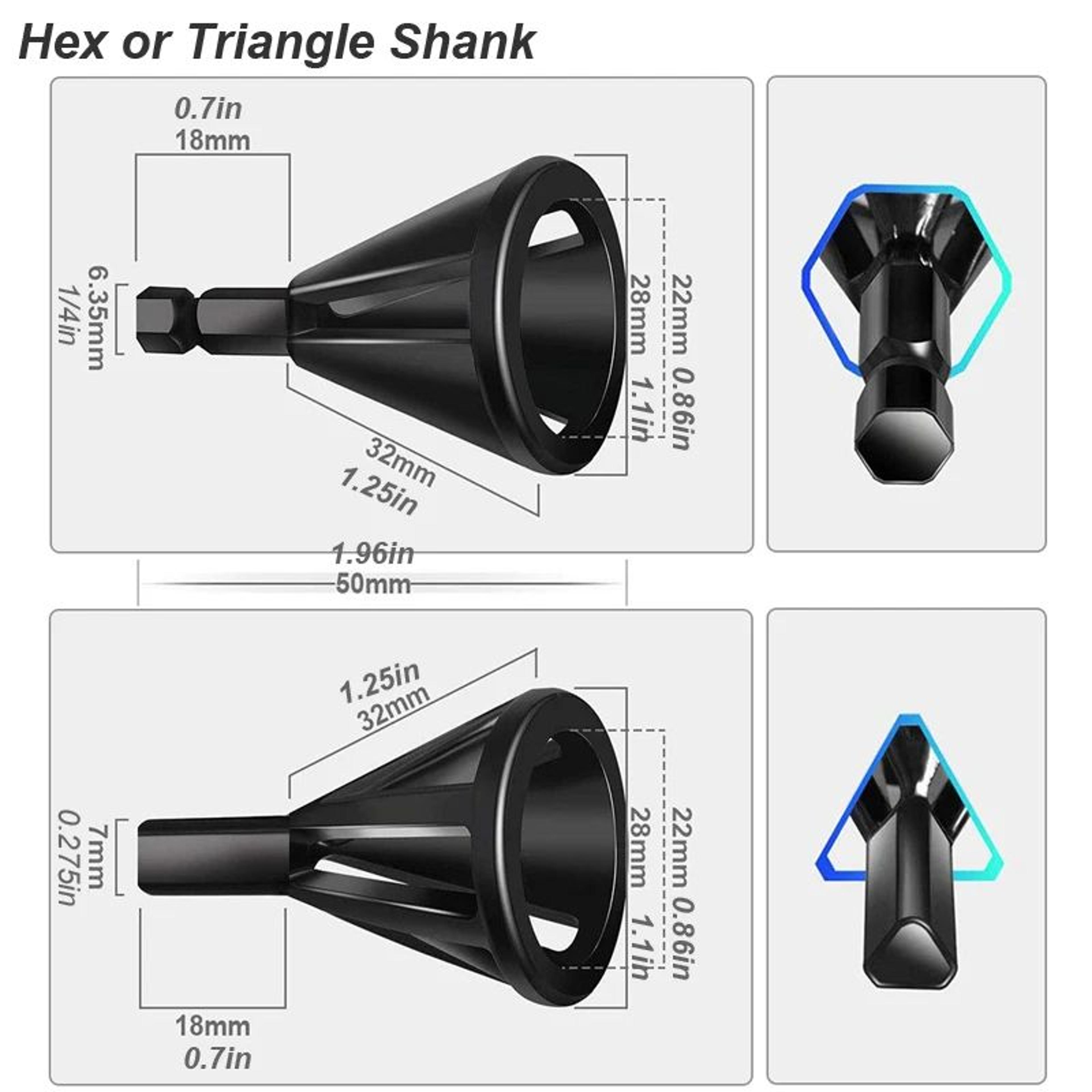 6Flute External Deburring Chamfer Tool Drill Bit  HexTriangle Shank Metal Trimming  Screw Burr Remo 2