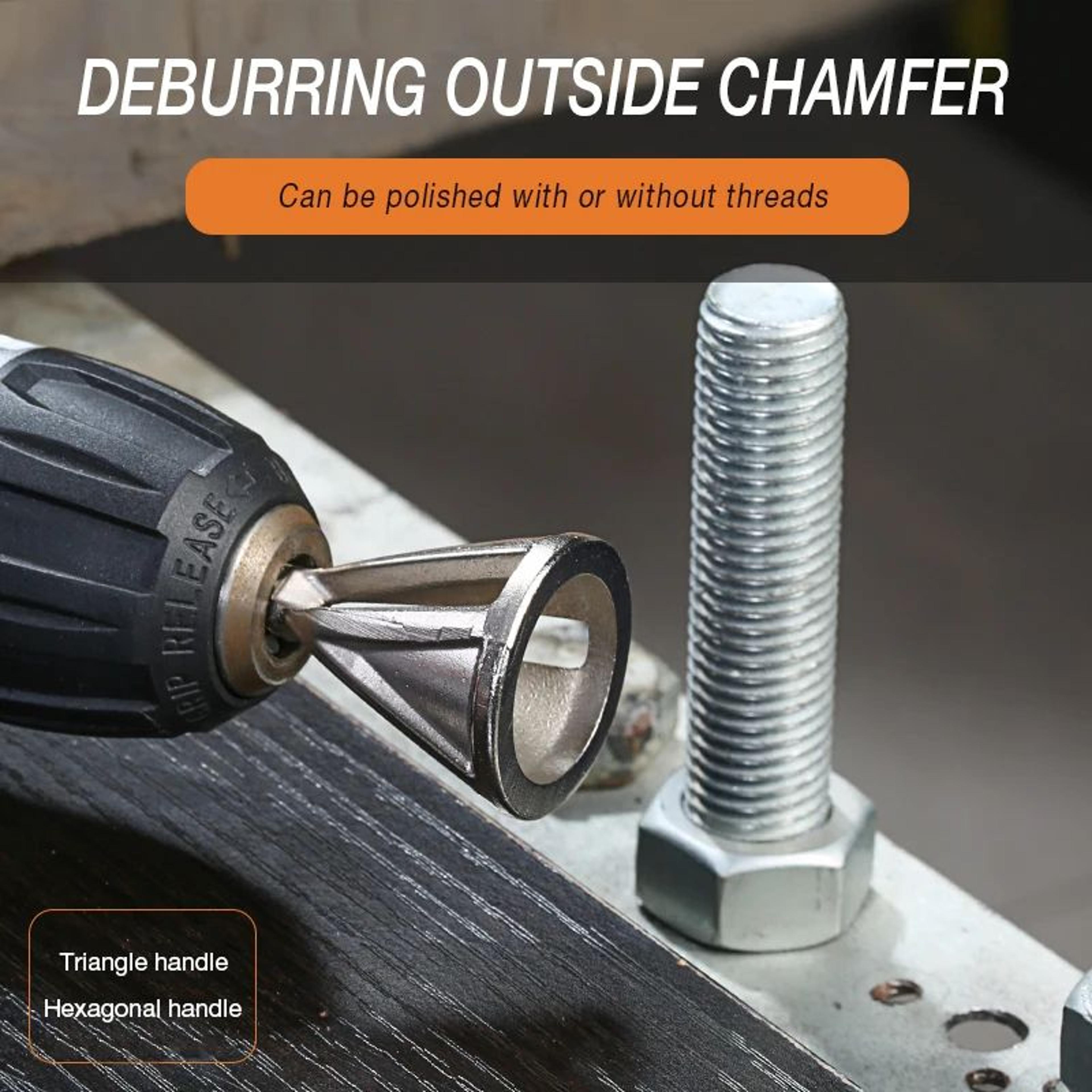 6Flute External Deburring Chamfer Tool Drill Bit  HexTriangle Shank Metal Trimming  Screw Burr Remo 3
