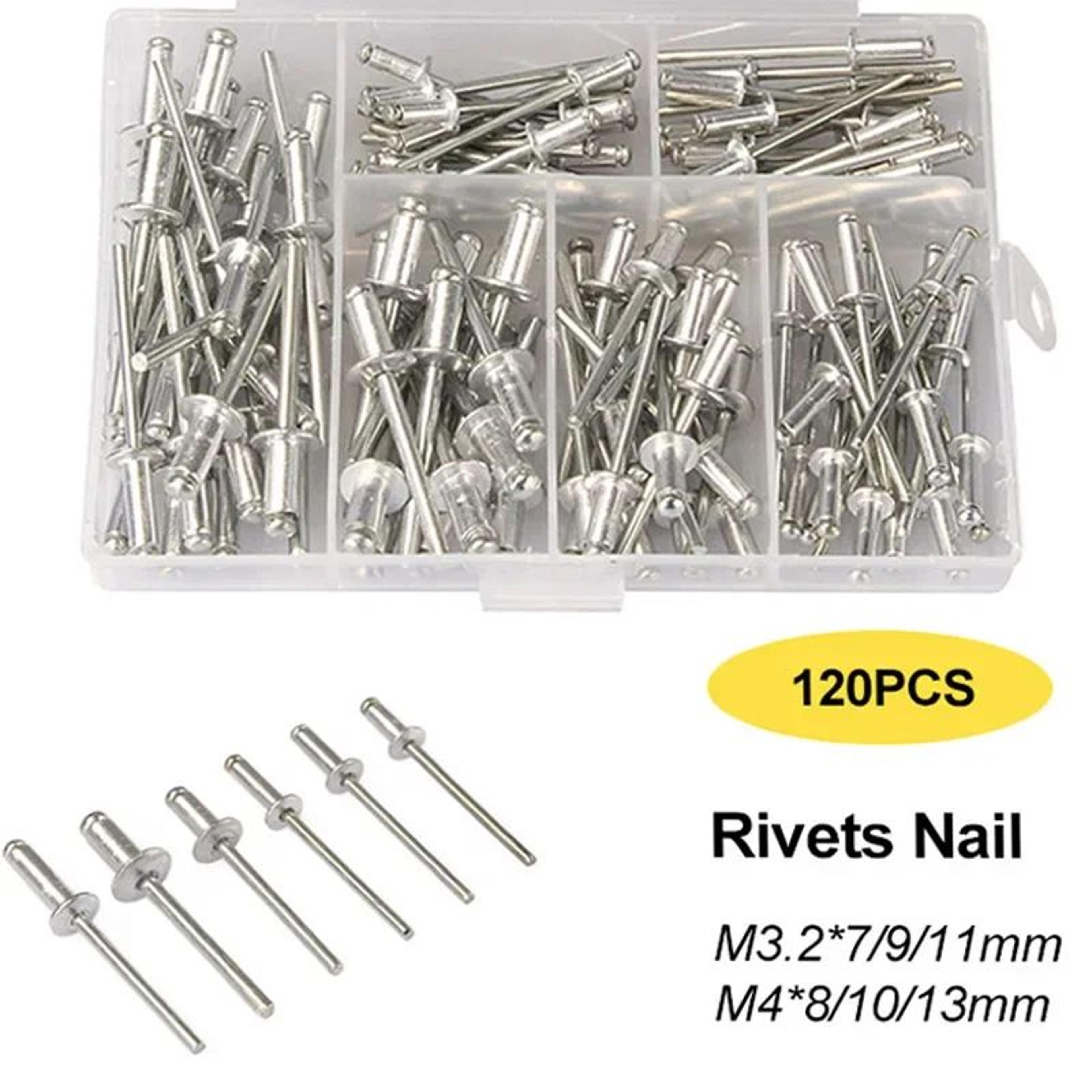 Heavy Duty Pop Rivet Gun Kit With 120pcs Blind Rivets  Manual Hand Riveter Set For Metal Automotive 1