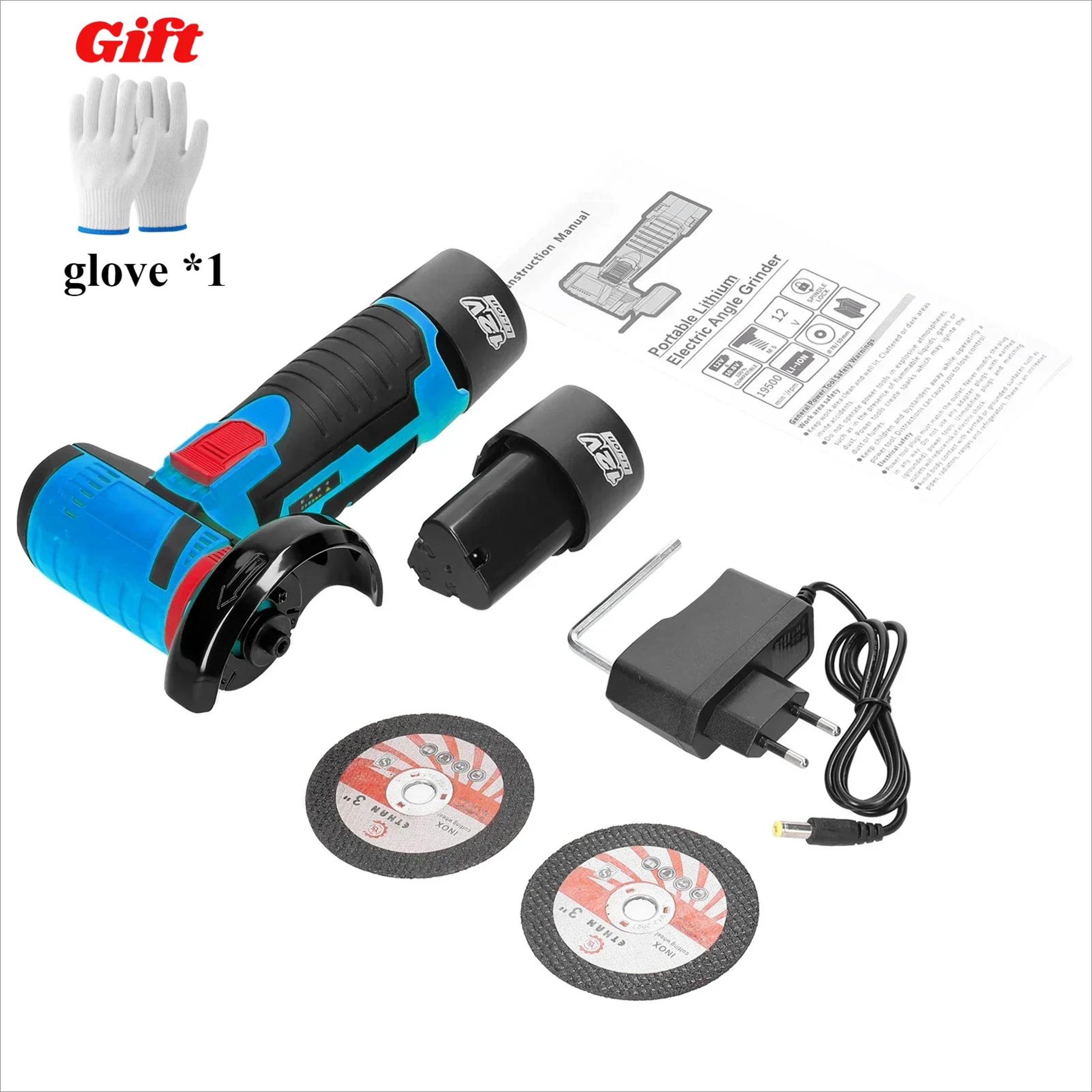 12V Cordless Mini Angle Grinder  Portable Brushed Cutting  Polishing Tool For Metal Wood  DIY Grind 0