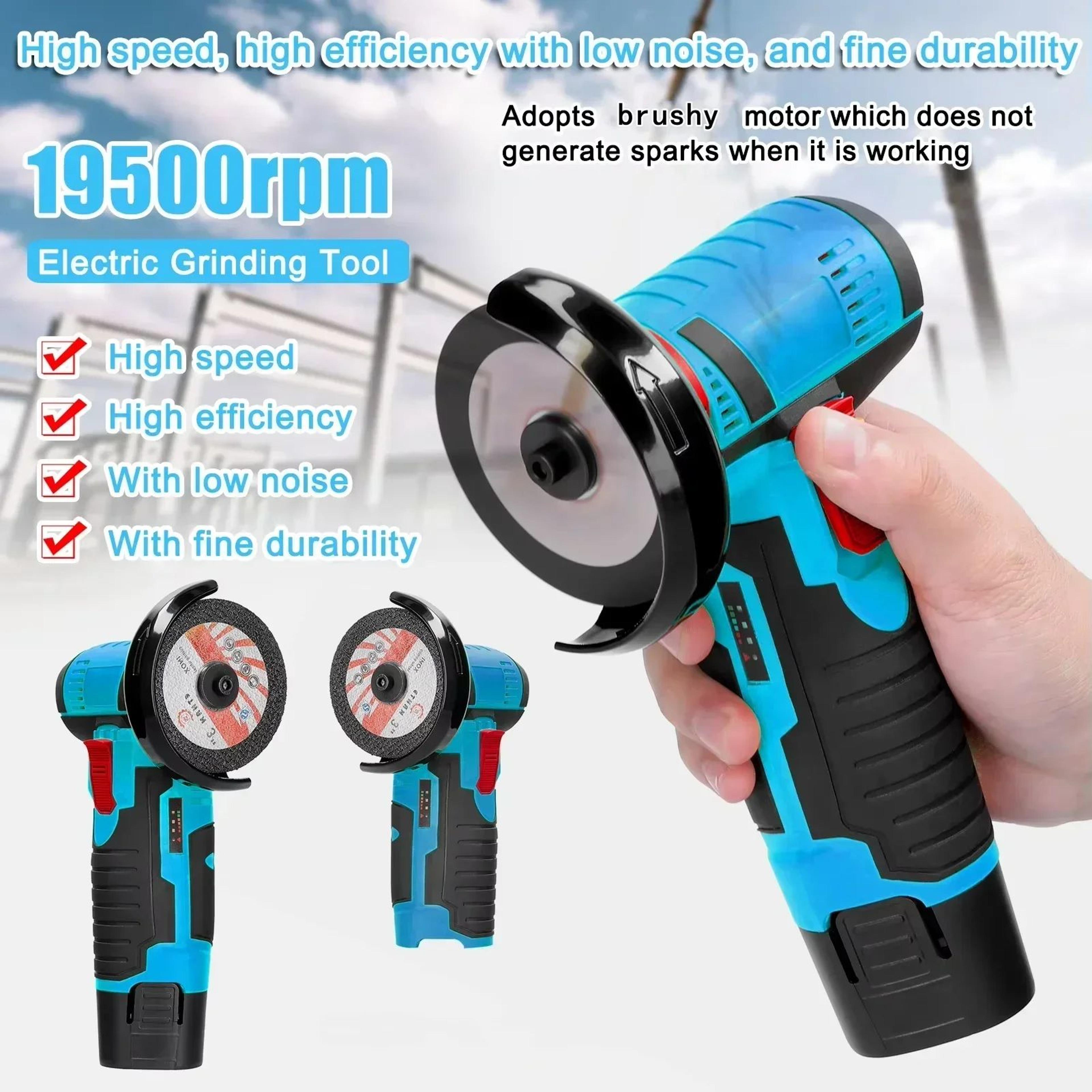 12V Cordless Mini Angle Grinder  Portable Brushed Cutting  Polishing Tool For Metal Wood  DIY Grind 2