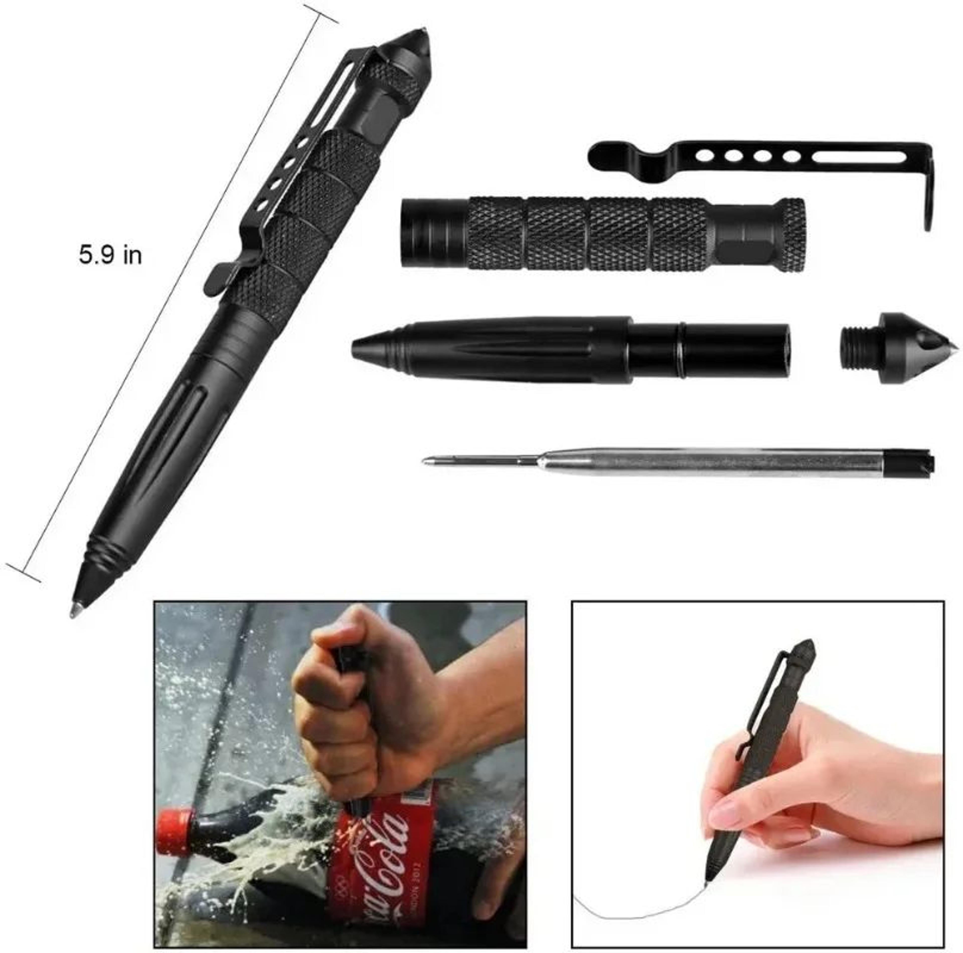 Aluminum Tactical Survival Pen  Multifunction EDC Self Defense Tool With Glass Breaker Outdoor Emer 2