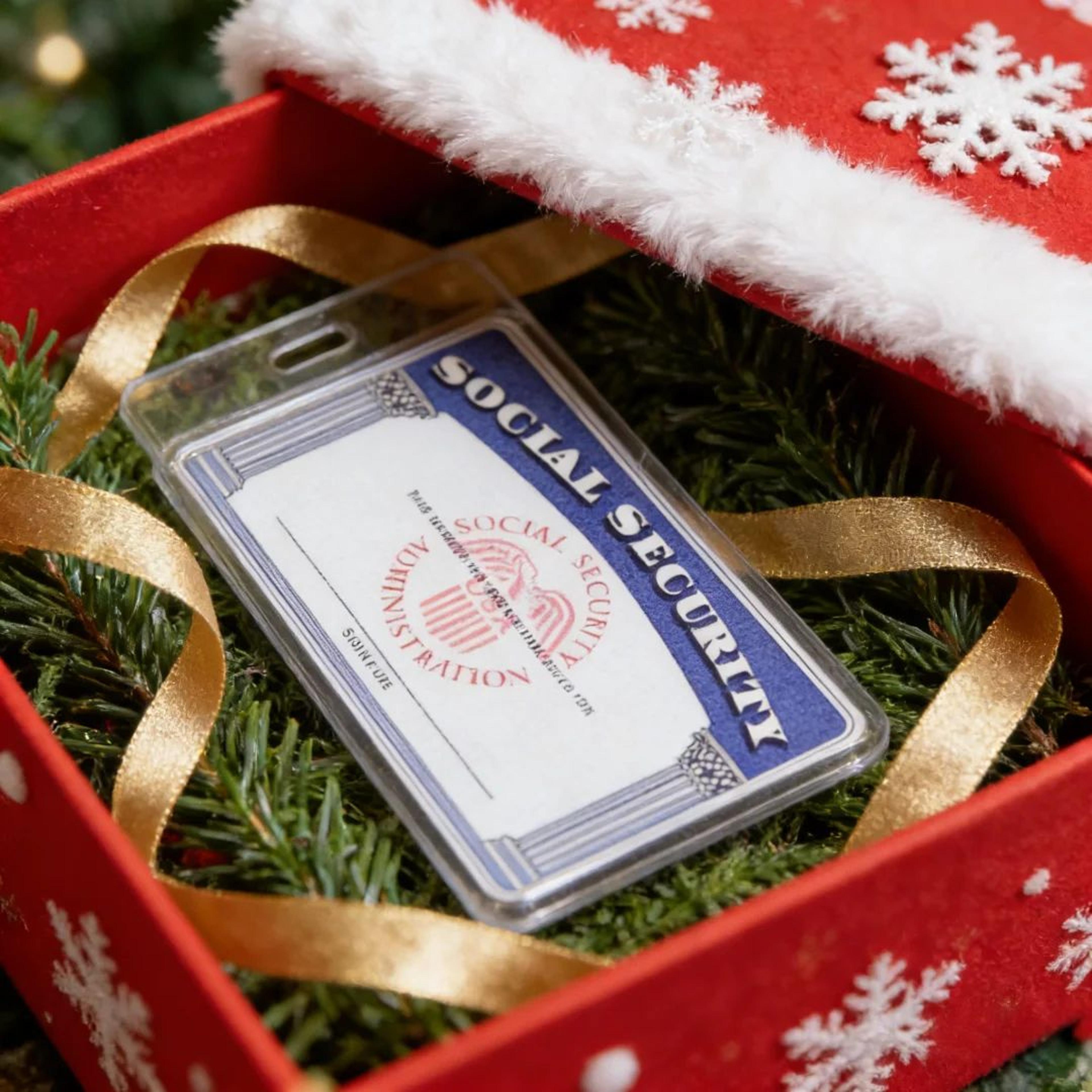 Christmas Social Security Card Holder Wallet  Practical Stocking Stuffer ID Card Case For Cozy Holi 1