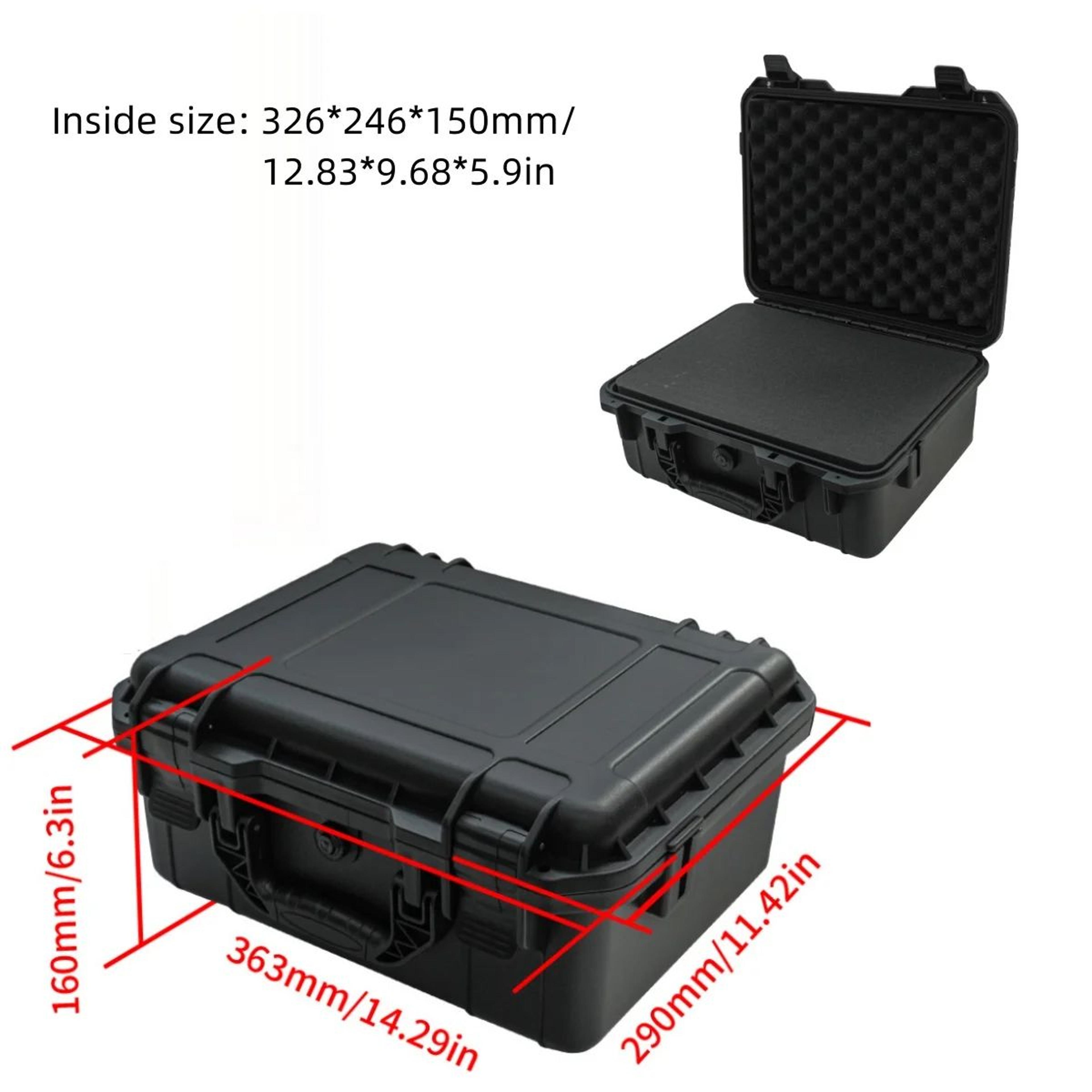 Waterproof HeavyDuty Protective Tool Case With PreCut Foam Inserts  Shockproof Hard Storage Box For 10