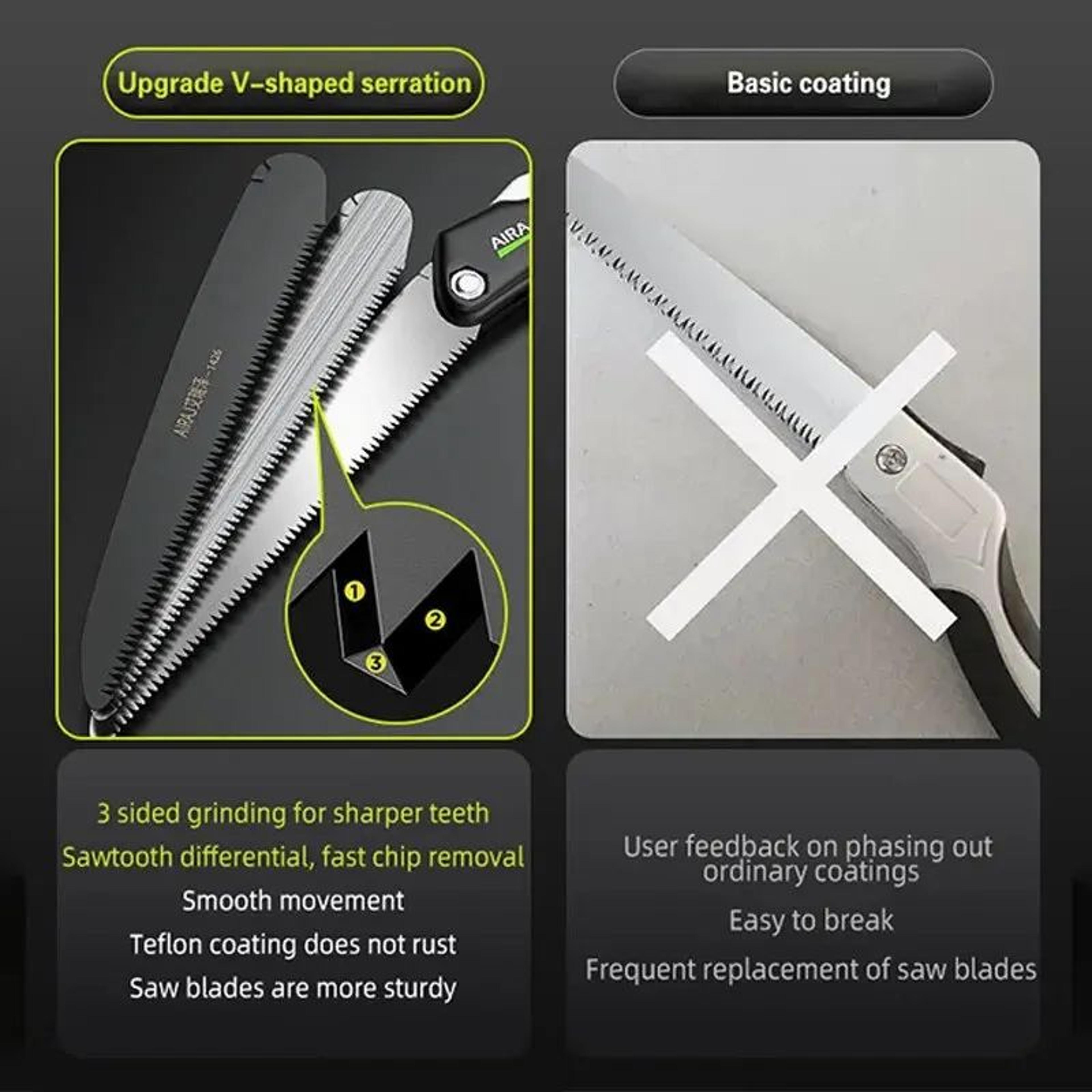 Folding Hand Saw For Wood  Garden  Sharp WearResistant Steel Blade Portable Locking Woodworking Pru 3