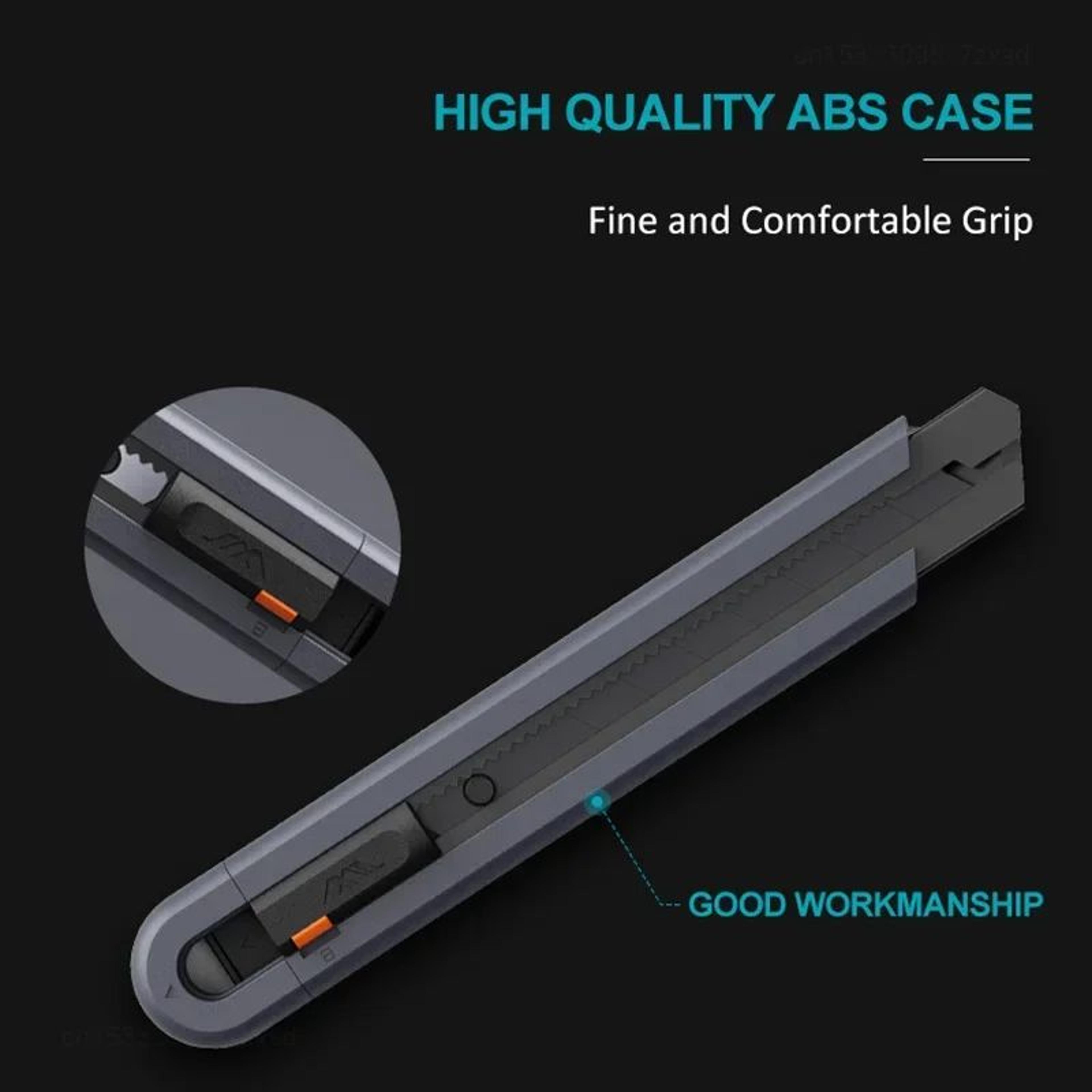 Compact Stretch Utility Knife 79 In  Carbon Steel Blade Pocket Box Cutter With Safety Lock For Craf 4