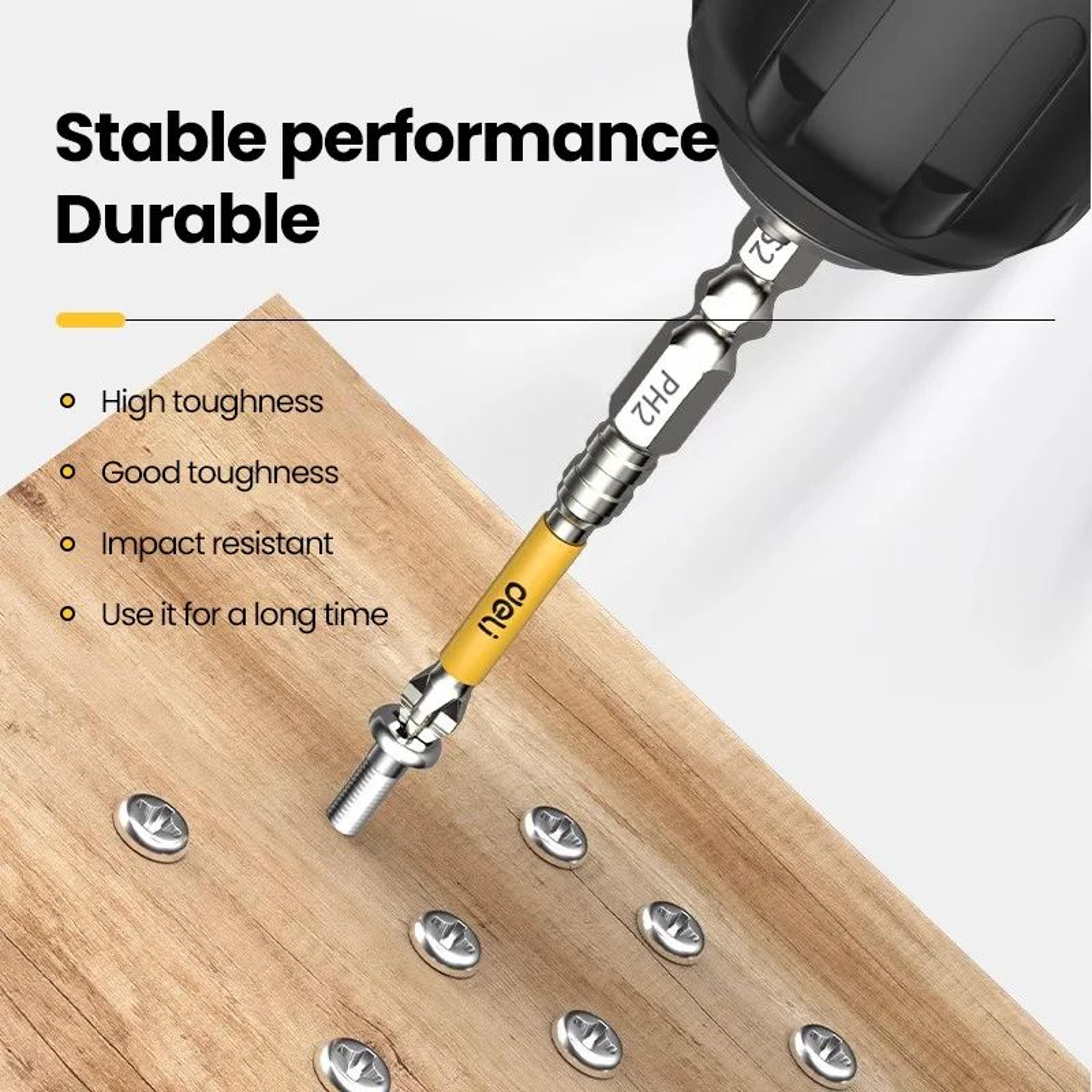 PH2 Magnetic NonSlip Cross Screwdriver Bit Set  Hardened Steel Batch Head Drill Bits 25150mm For Po 3