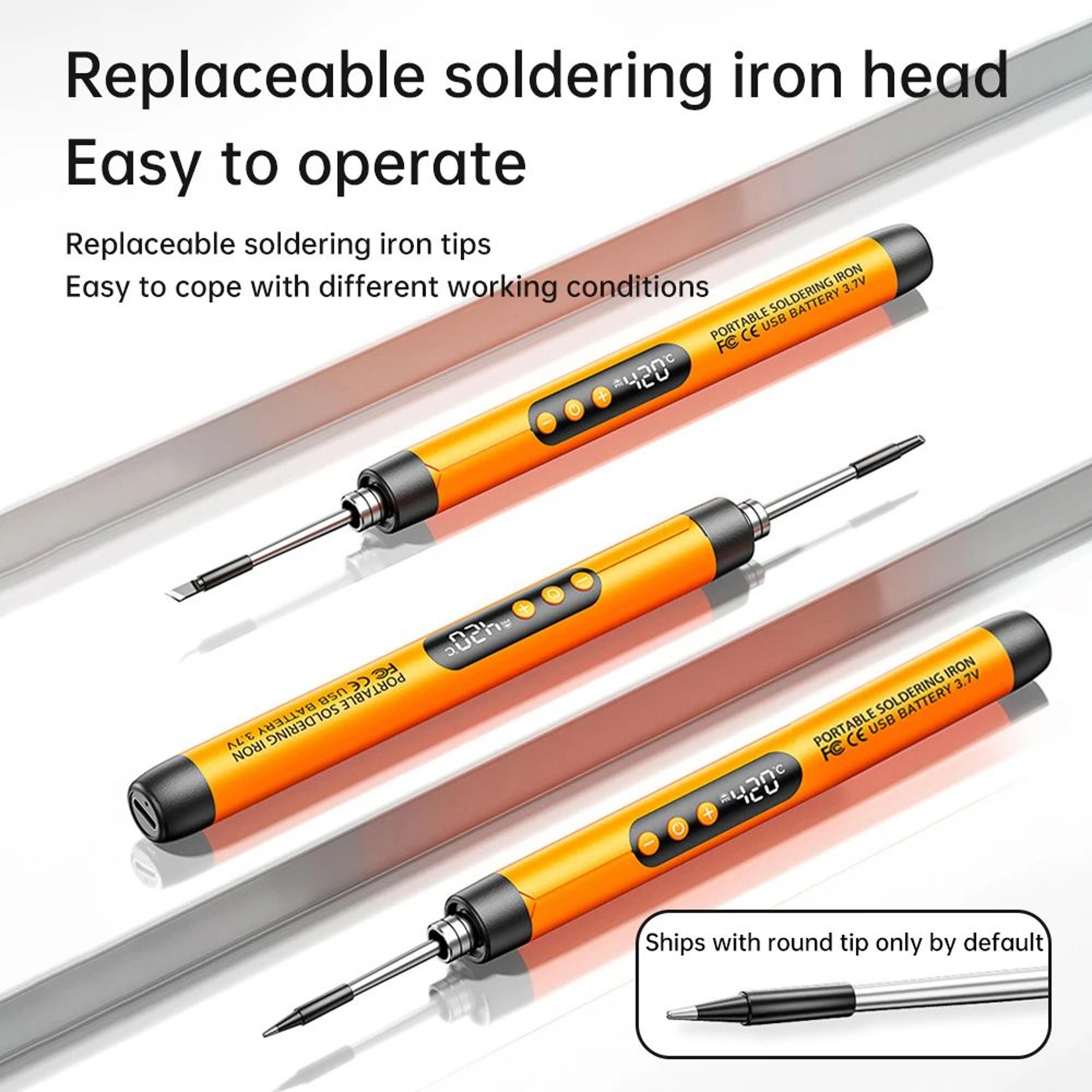 USBC Mini Digital Soldering Iron Kit  260420C Adjustable 5Temp Portable Electric Soldering Tool For 4