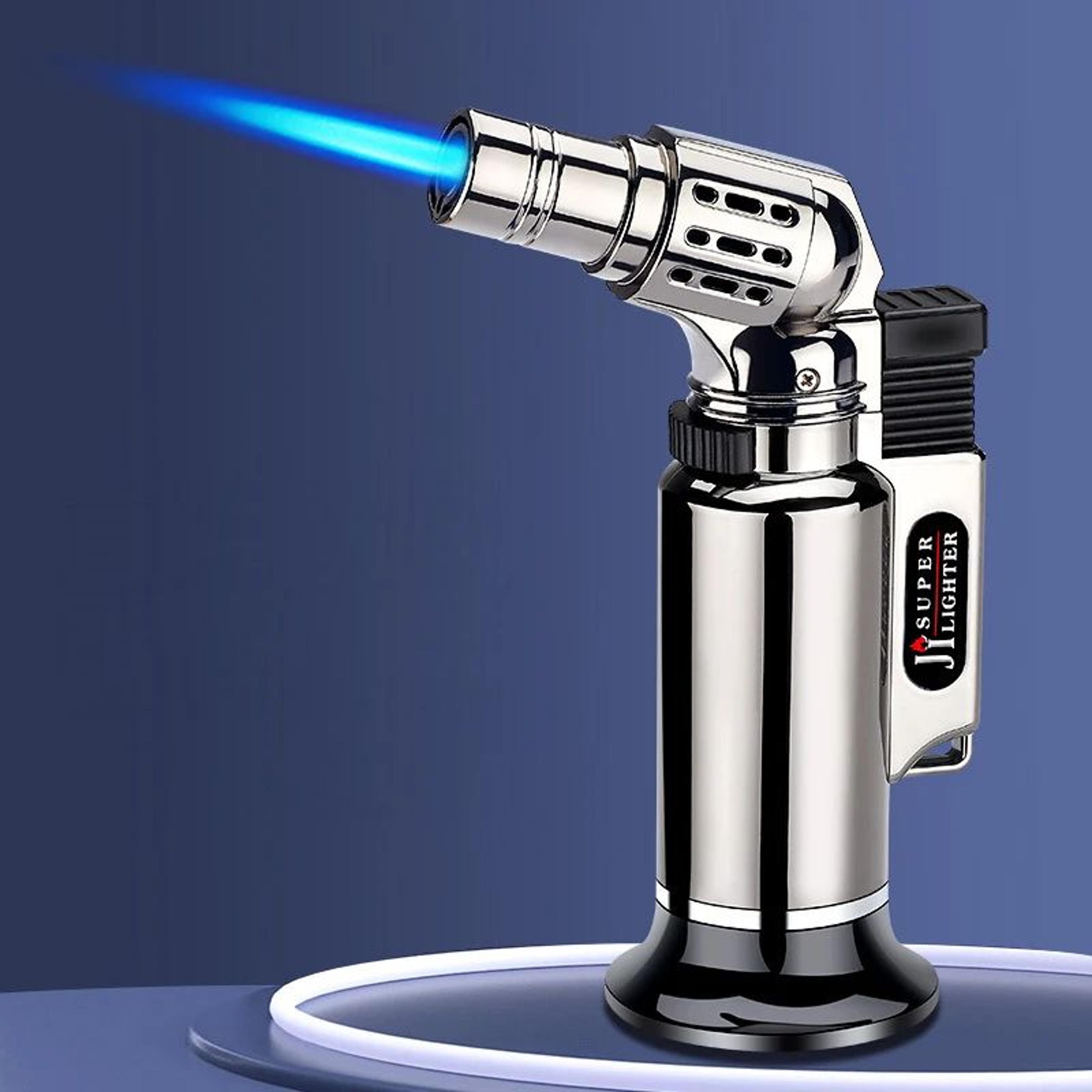 Windproof Turbo Jet Flame Lighter Metal Refillable Torch For Cooking Smoking Welding  Outdoor Use   4