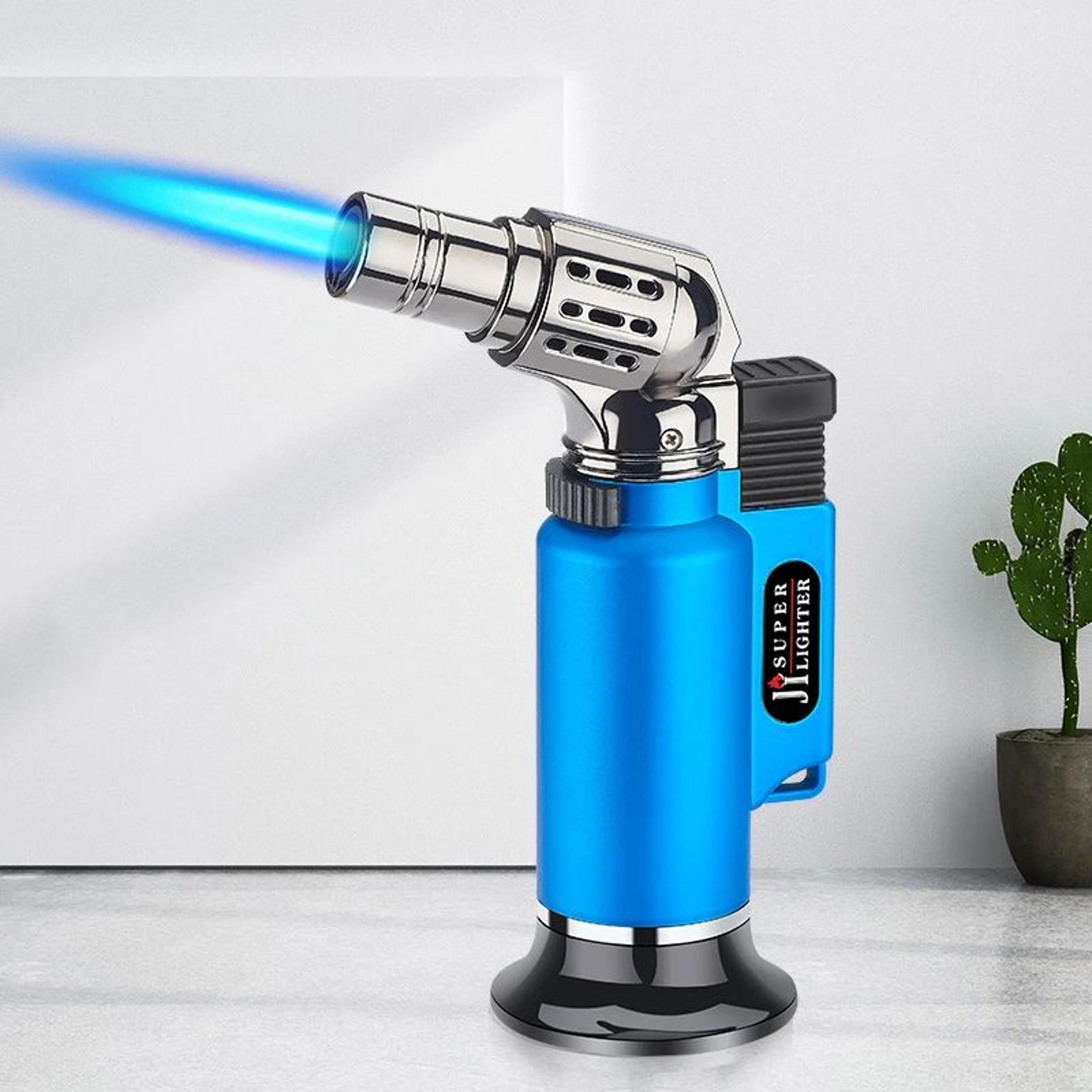 Windproof Turbo Jet Flame Lighter Metal Refillable Torch For Cooking Smoking Welding  Outdoor Use   6