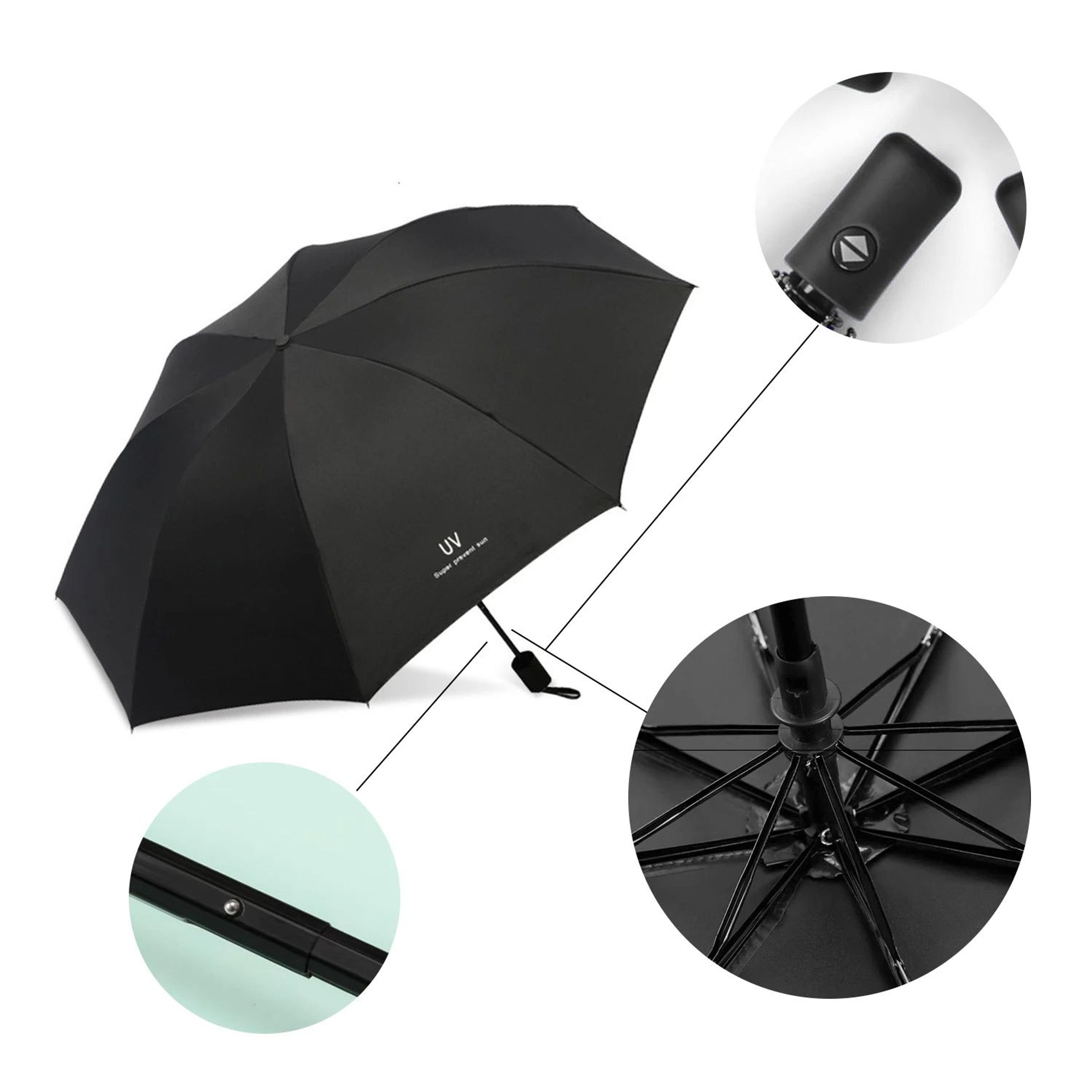 8Rib Automatic Folding Umbrella With UV Protection  Compact Windproof Travel Rain  Sun Umbrella Lig 3