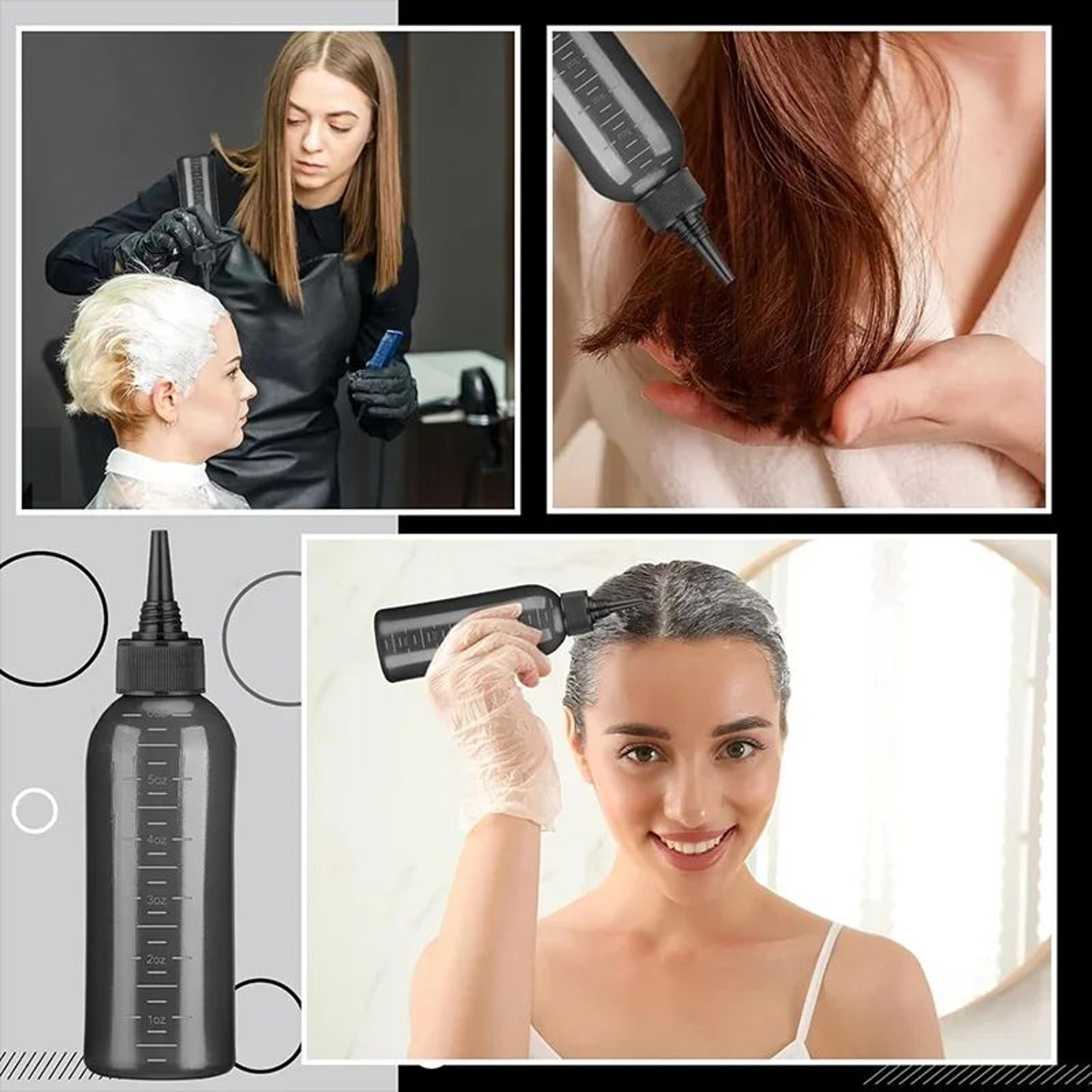 6oz Hair Oil  Dye Applicator Bottle Set With Root Comb Tip  3 Pointed Nozzle Caps  Scalp  Roots Pre 4