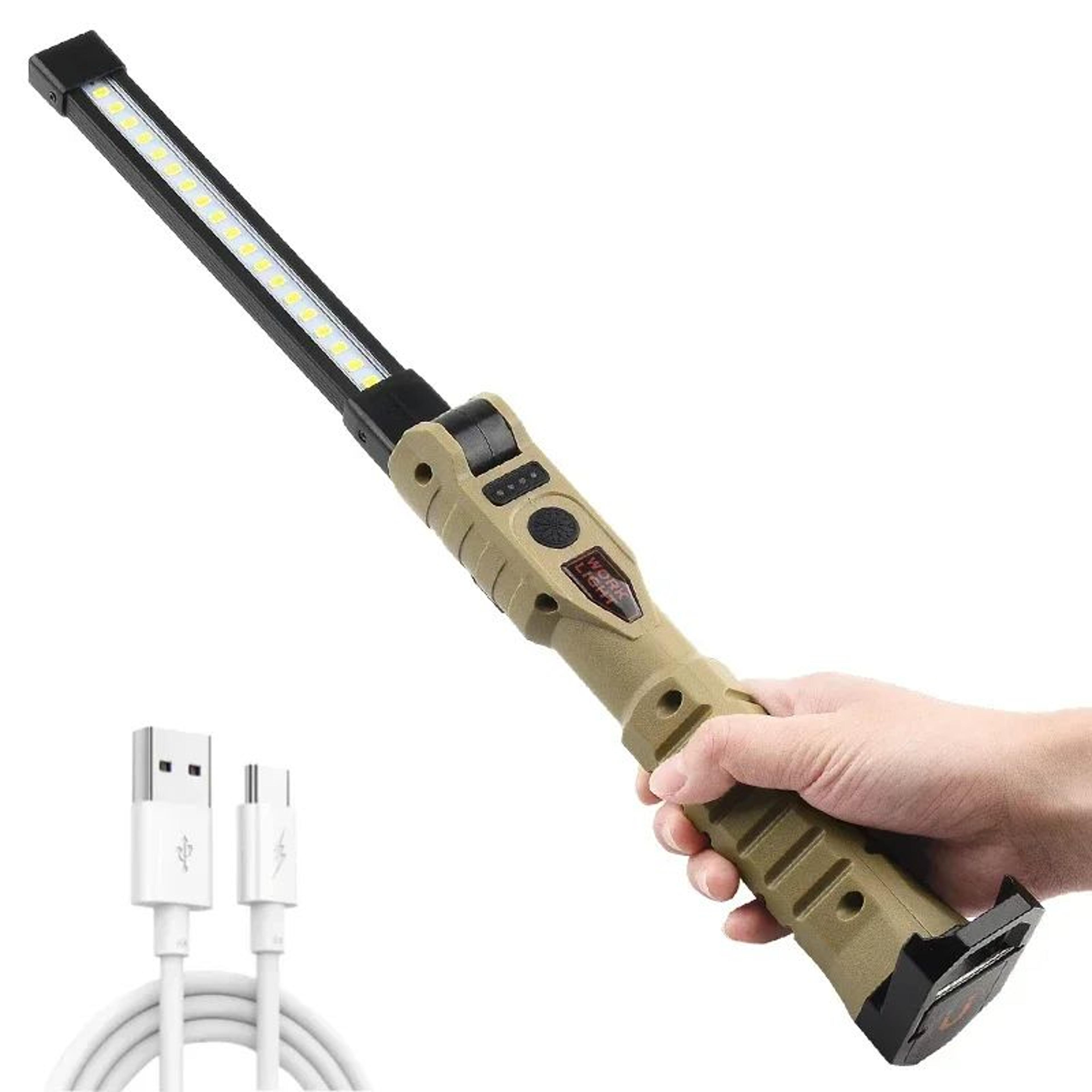 Folding COB XPE LED Work Light Flashlight  Rechargeable Inspection Torch With Red SOS Strobe For Ca 5