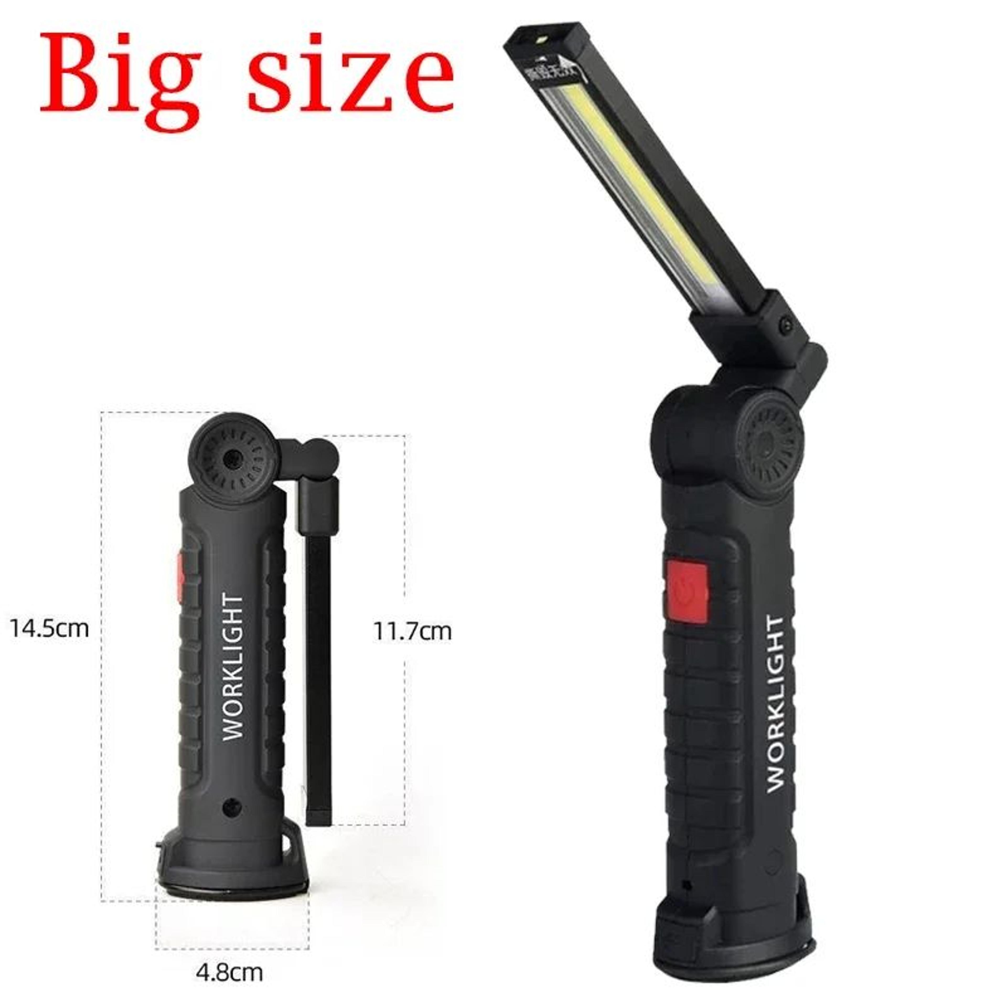 Folding COB XPE LED Work Light Flashlight  Rechargeable Inspection Torch With Red SOS Strobe For Ca 7