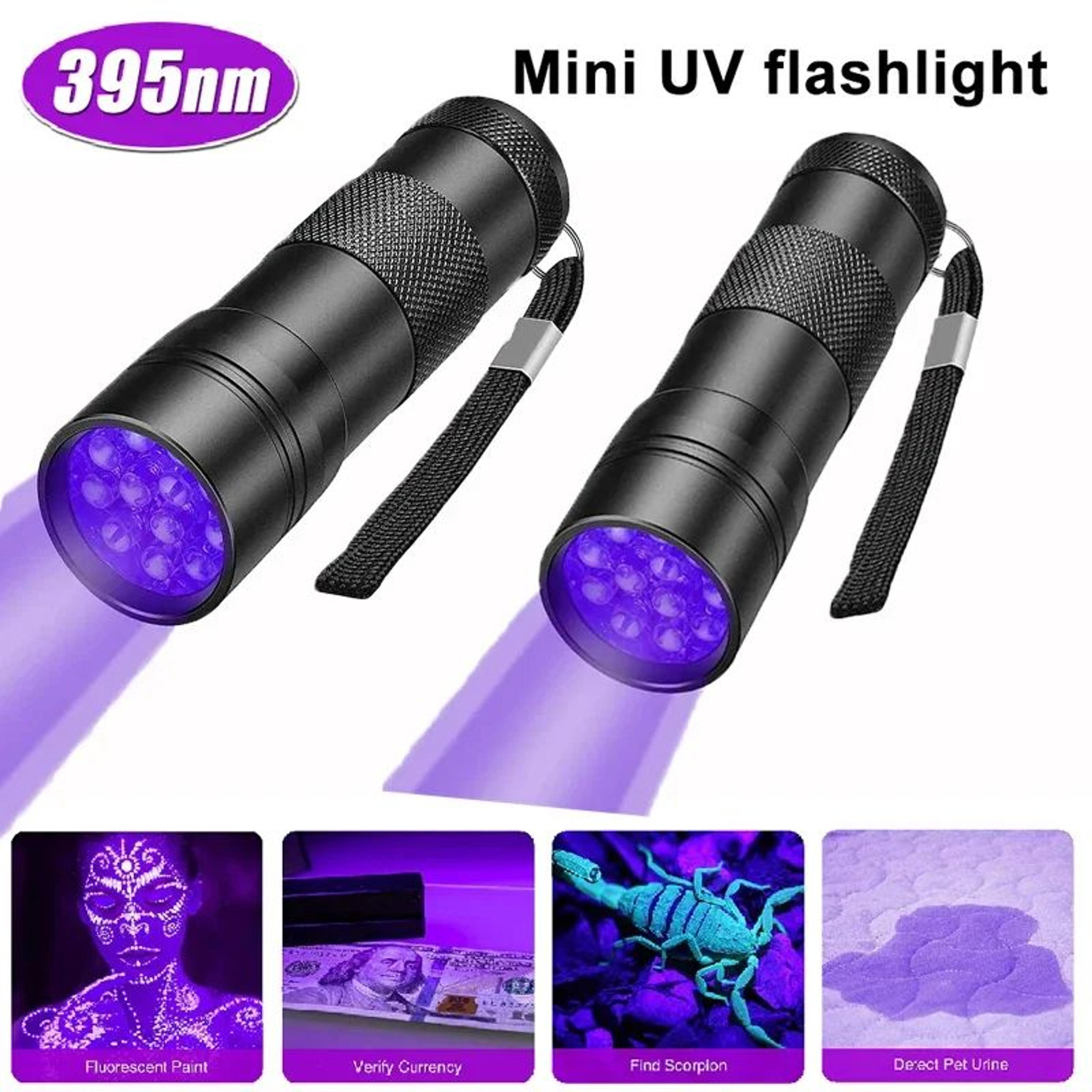 395nm UV Flashlight Black Light Torch 912 LED  Pet Urine Stain  Bed Bug Detector For Carpet Rooms   10