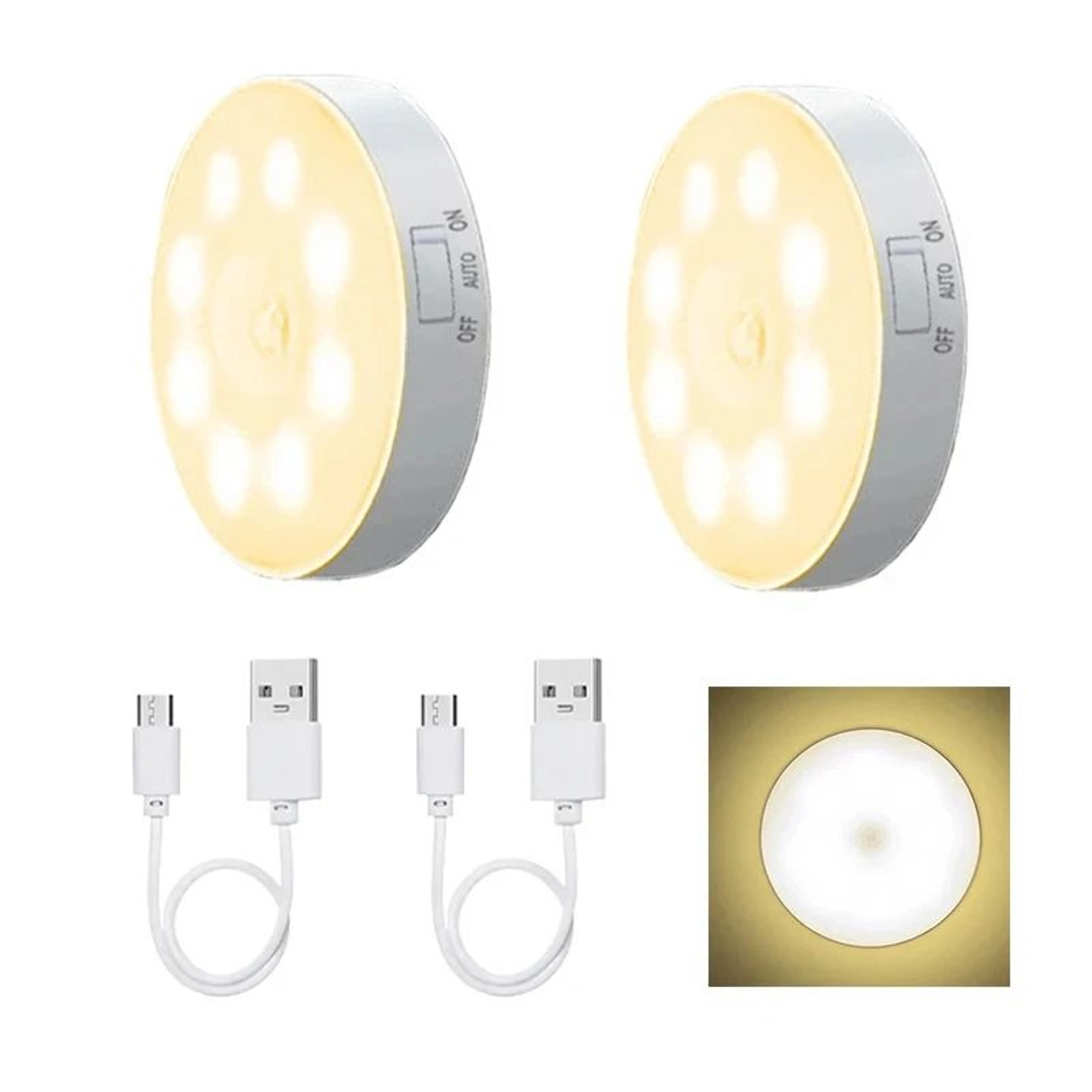 Motion Sensor LED Night Light USB Rechargeable  Wireless Closet  Cabinet Light For Kitchen Stairs W 6