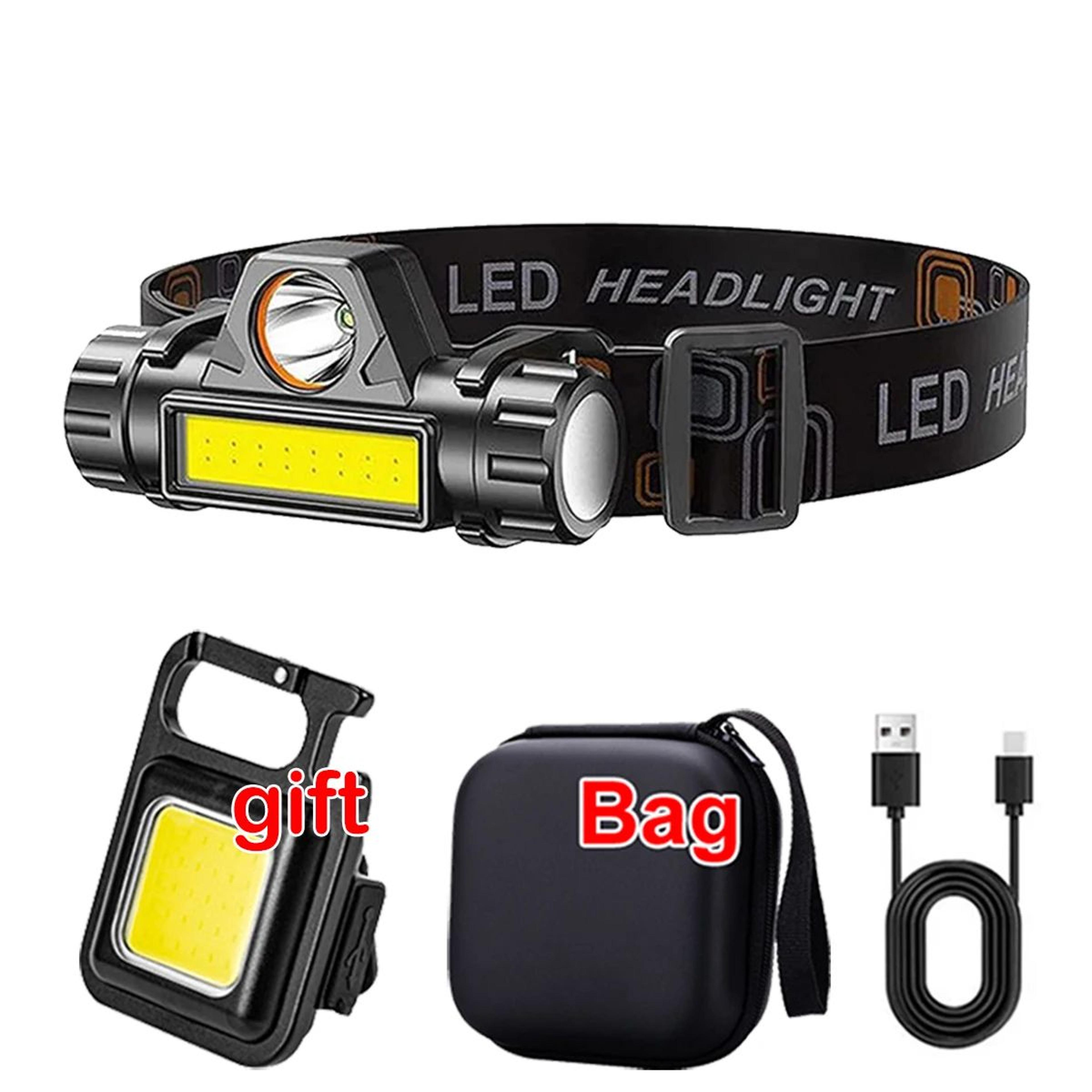 15 Pcs Rechargeable COB LED Headlamp With Strong Magnet  Super Bright Waterproof Head Torch For Fis 11