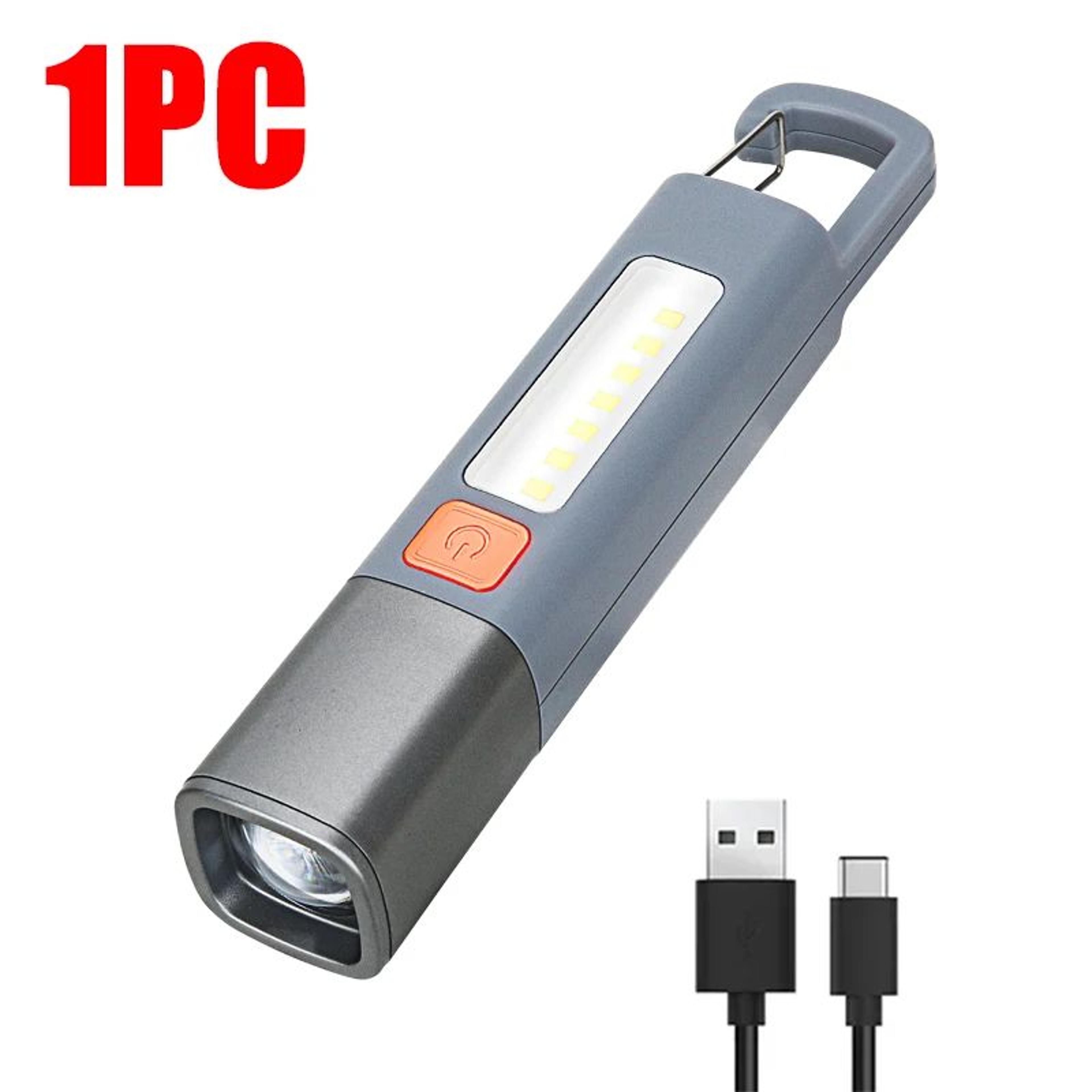 110 Pcs USB Rechargeable XPE LED Flashlight With Hook  Super Bright Zoomable Waterproof Torch For C 7