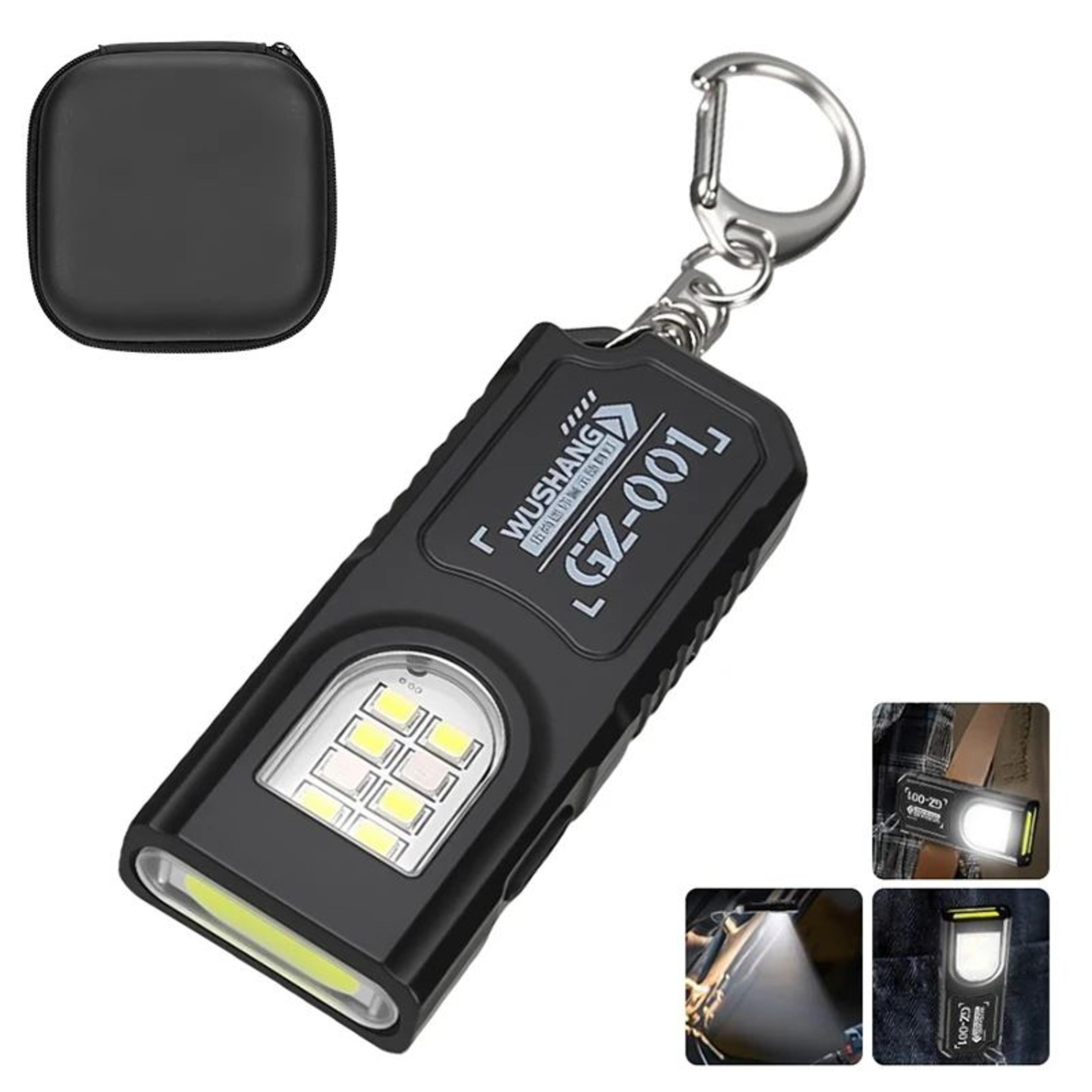 Mini COB LED Keychain Flashlight USB Rechargeable  Waterproof Pocket Work Light Keyring Lamp For Ca 8
