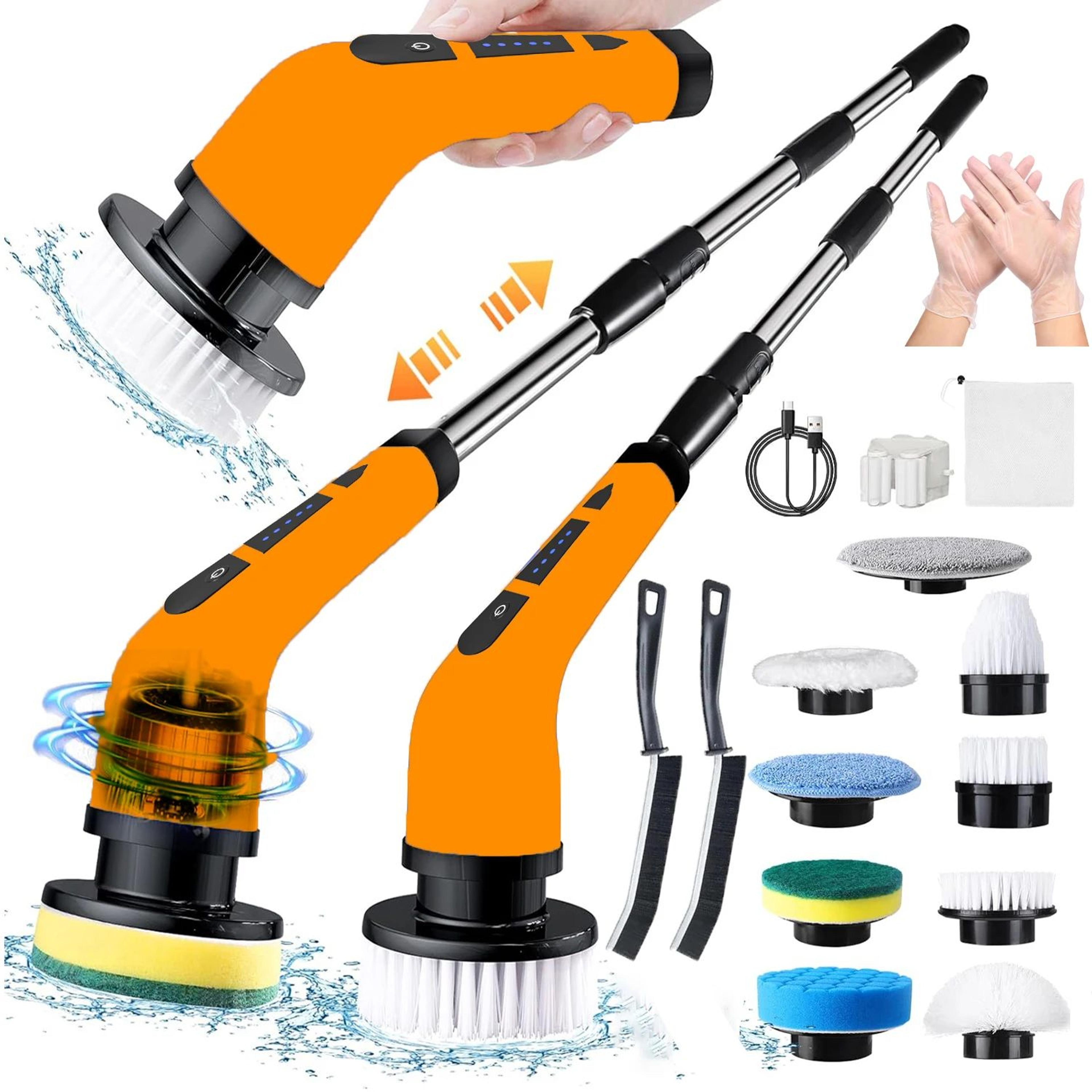 2025 Electric Rotating Floor Scrubber Brush  Rechargeable Power Shower  Tile Cleaner With 9 Heads D 8