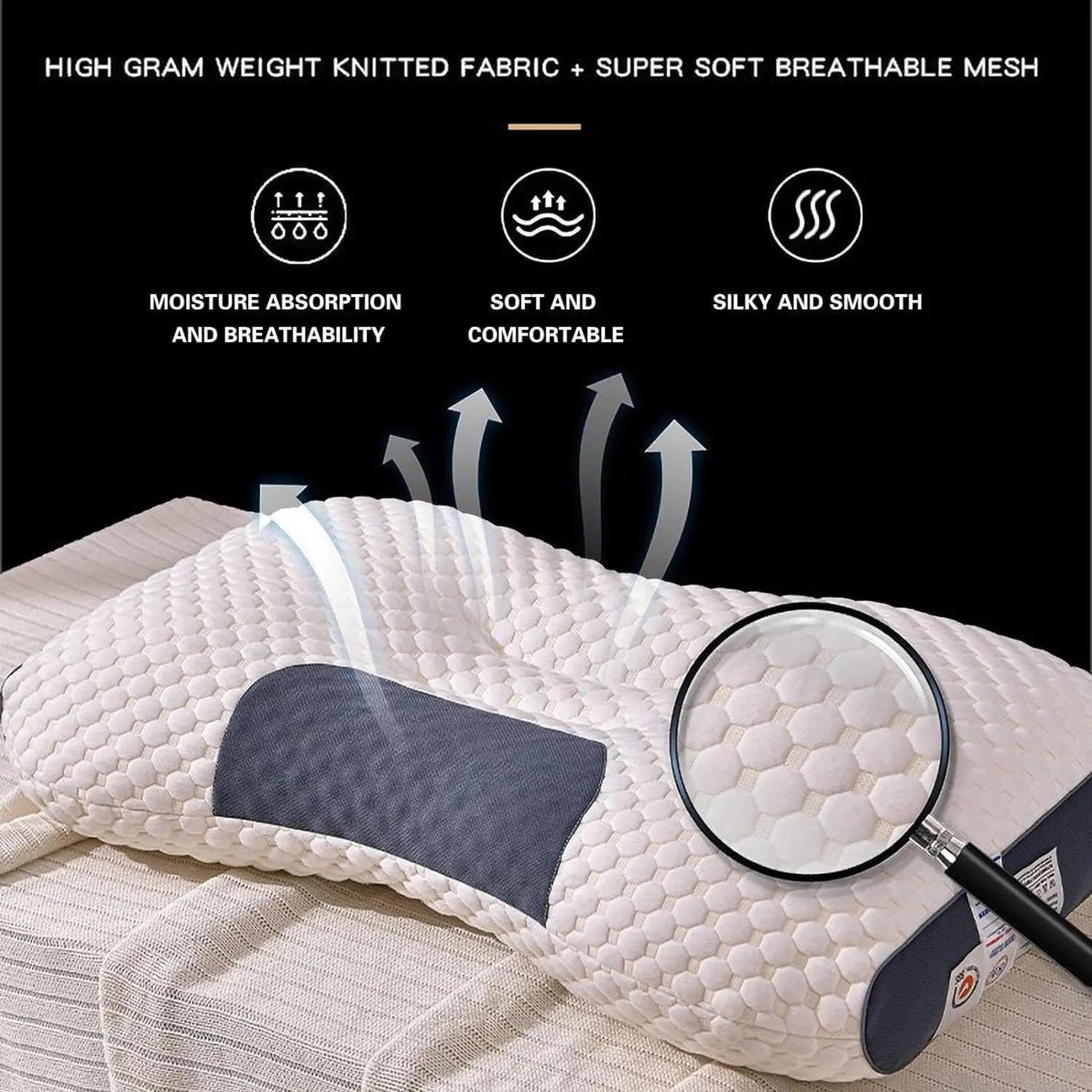 2 Pcs Knitted Neck Support Pillows With Removable Case  Ergonomic Bed Pillow Set For Side Back  Sto 4