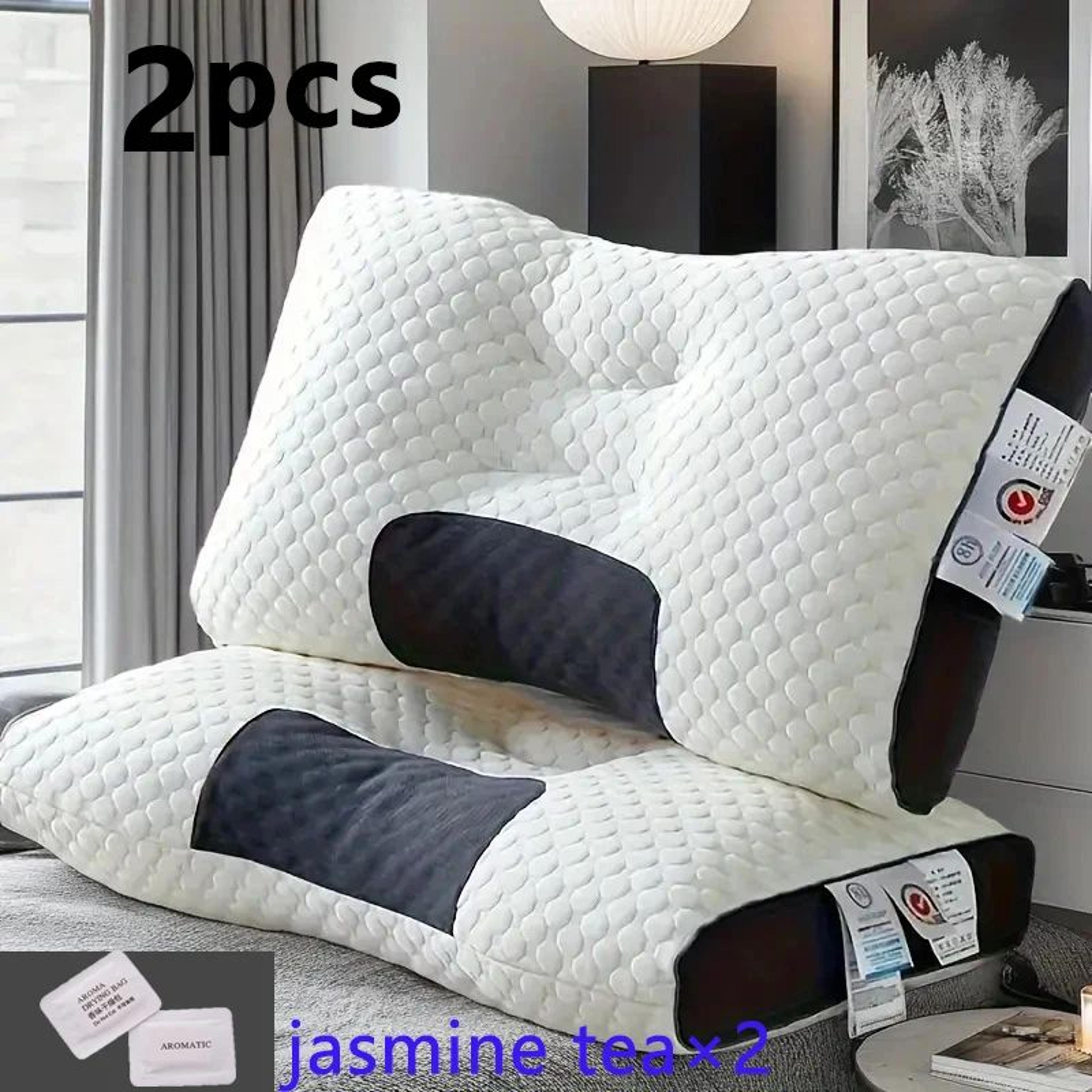 2 Pcs Knitted Neck Support Pillows With Removable Case  Ergonomic Bed Pillow Set For Side Back  Sto 6